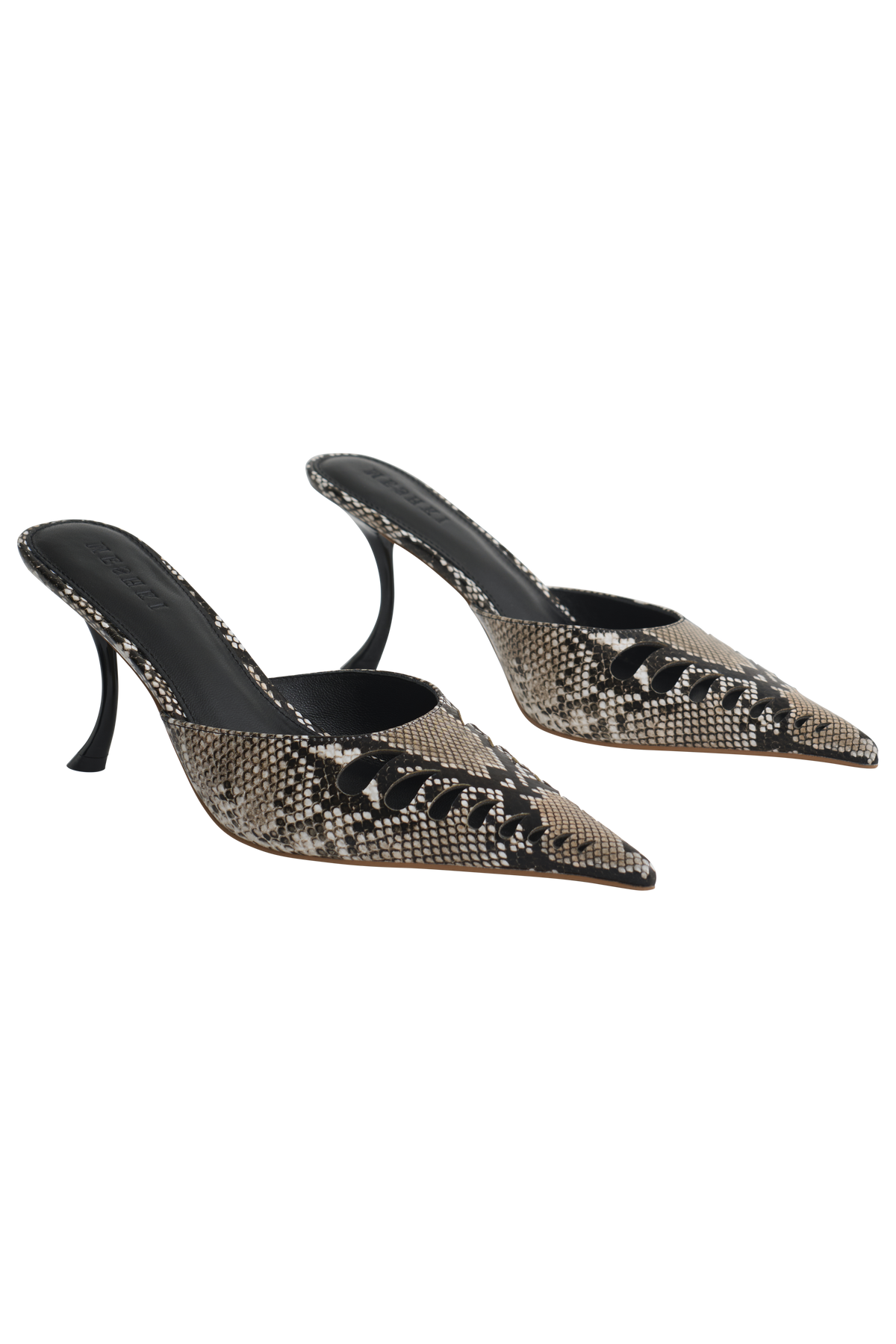 Maddi Pointed Heel - Neutral Snake Print