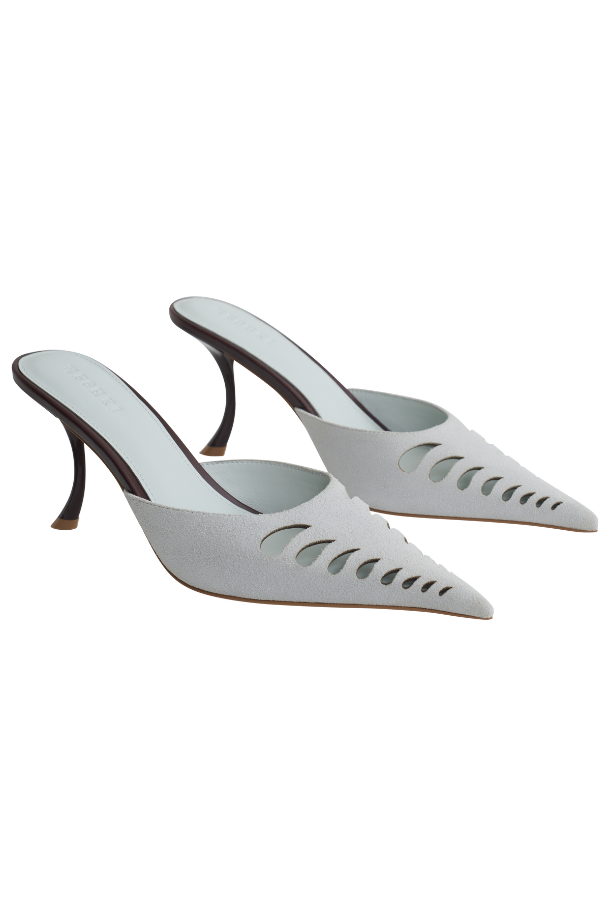 Maddi Pointed Heel - Pale Blue/Burgundy