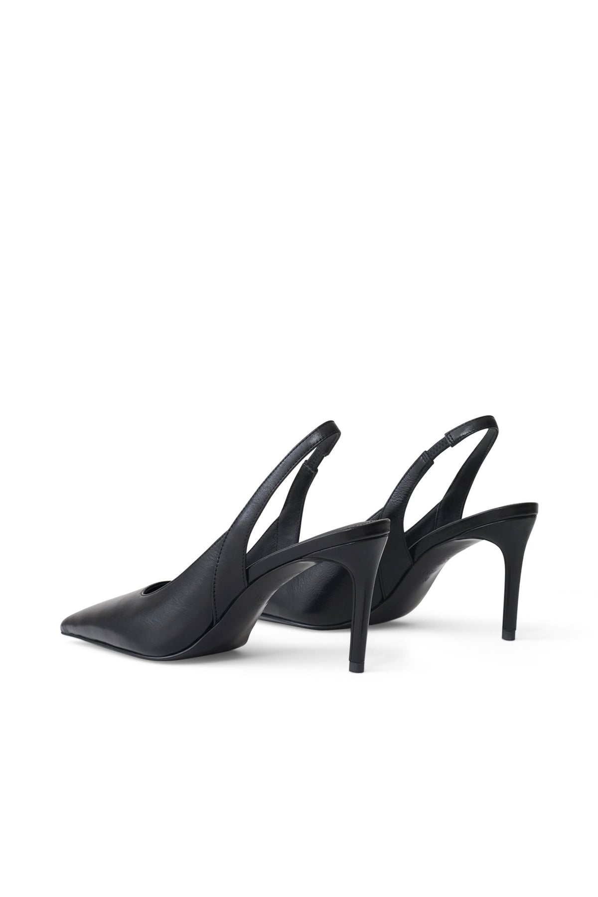 Samar Pointed Sling Back Heels - Black #4