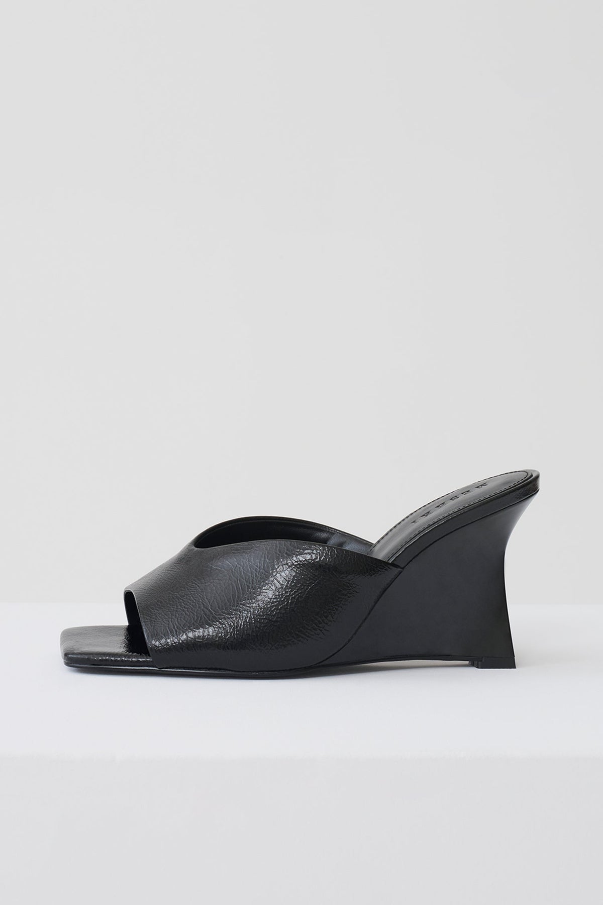 Jody Square Toe Wedge - Black Crinkle Pu #4