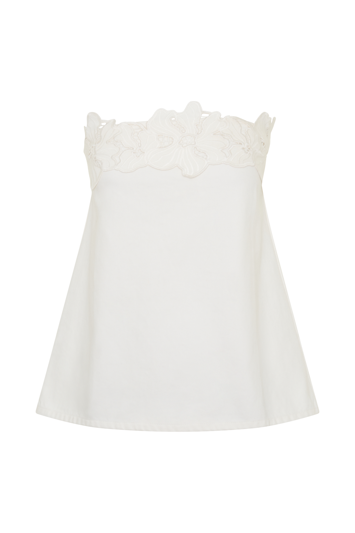 Anamarie Denim Floral Strapless Top - White #8