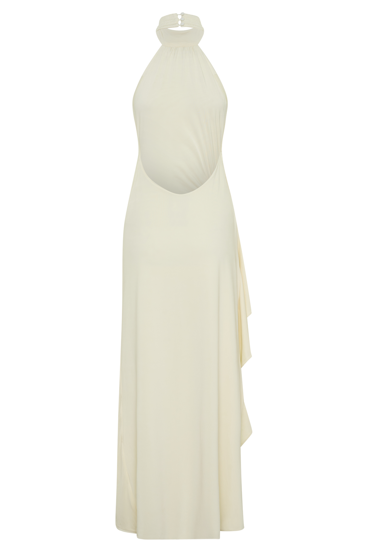 Andaluz High Neck Side Split Dress - Ivory #9