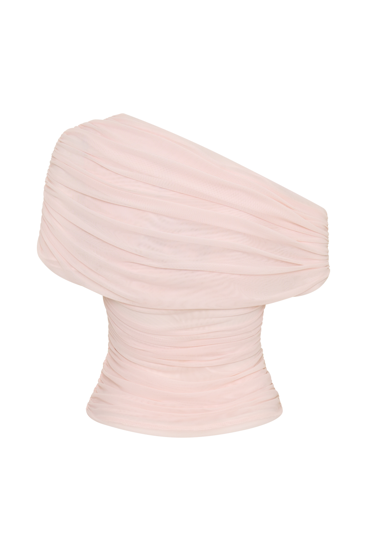 Arina Fluid Loose Neck Jersey Mesh Top - Pale Pink #7