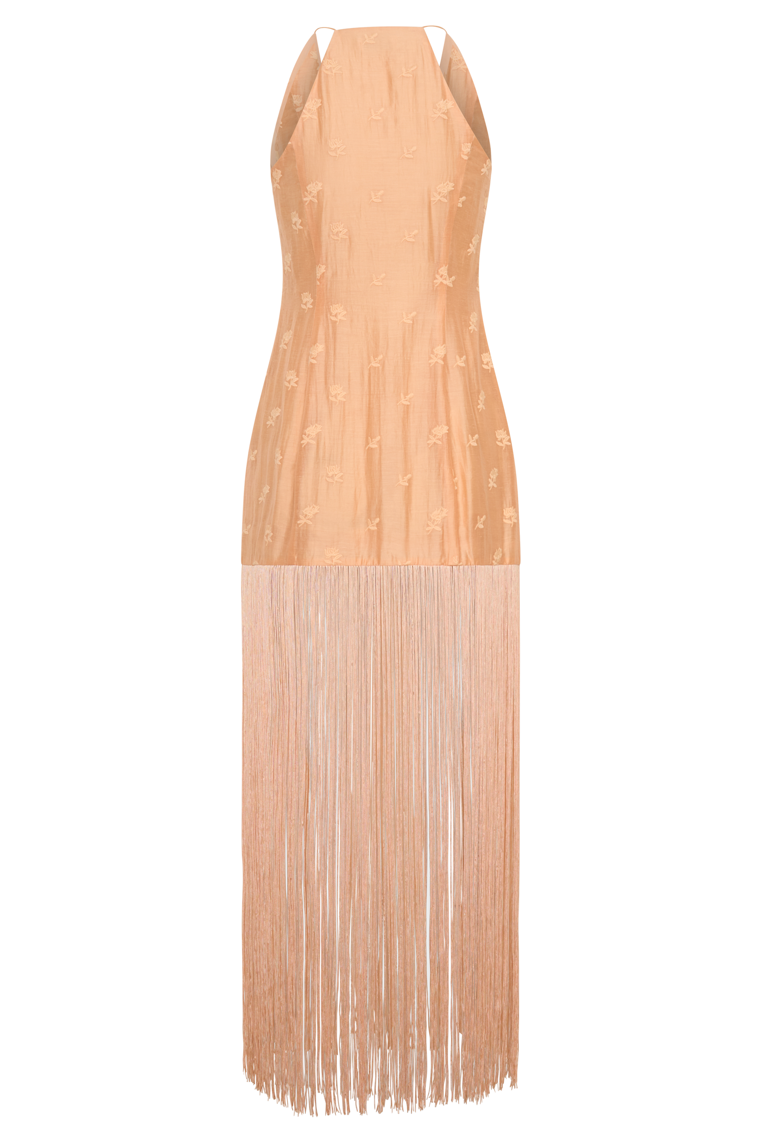 brown fringed dress Abigail V Neck Fringe Maxi Dress - Orange