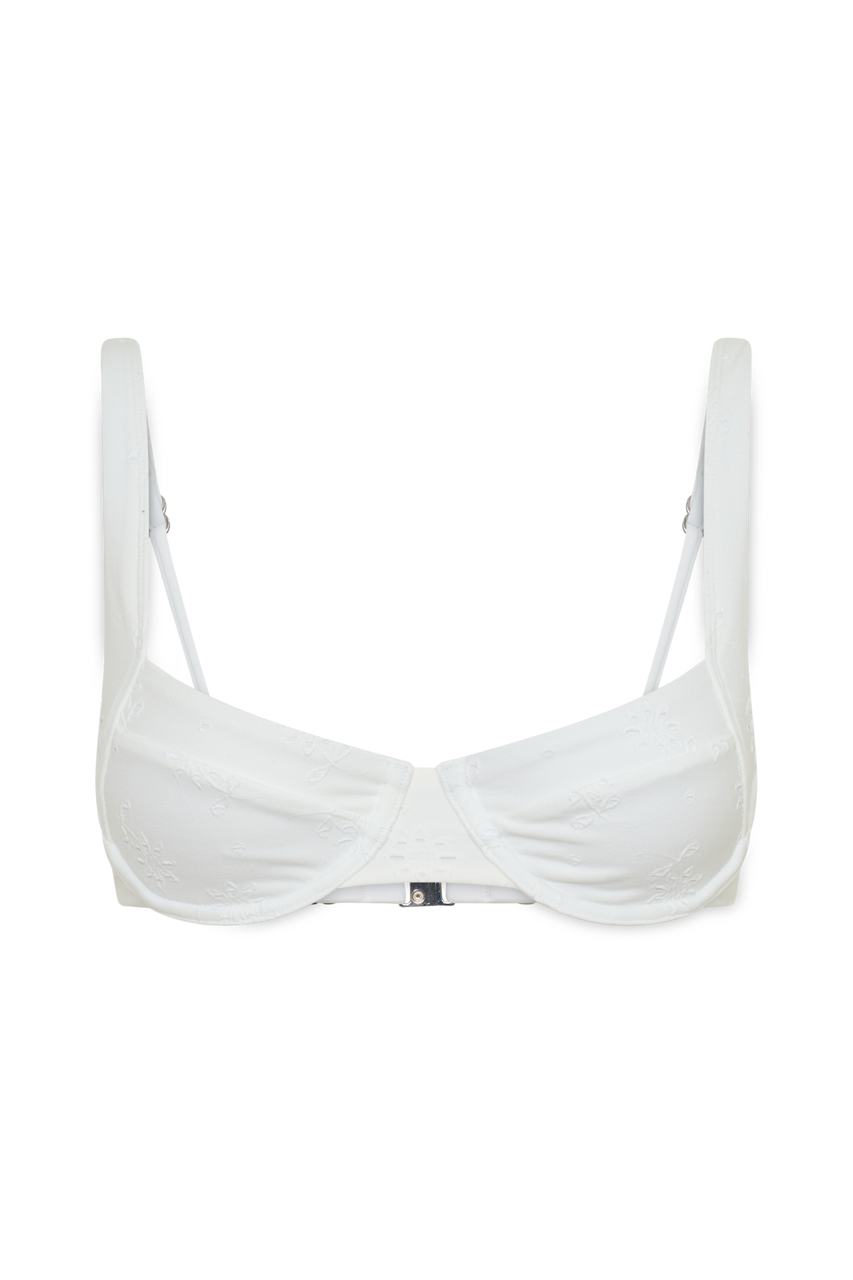 Abra Underwire Apex Bikini Top - White Textured Fabric #13