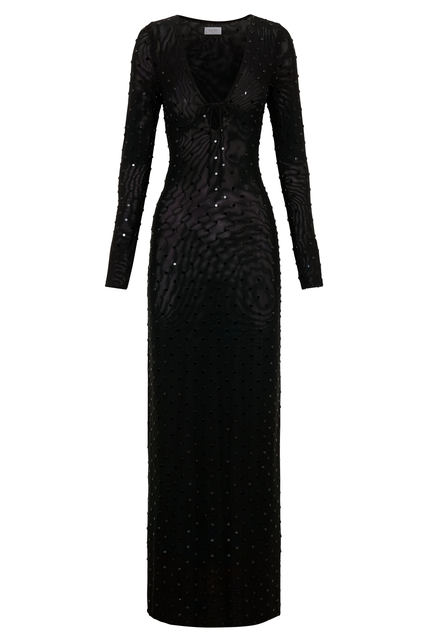 Acadia Diamante Long Sleeve Maxi Dress - Black | MESHKI US Acadia Diamante Long Sleeve Maxi Dress - Black | MESHKI US
