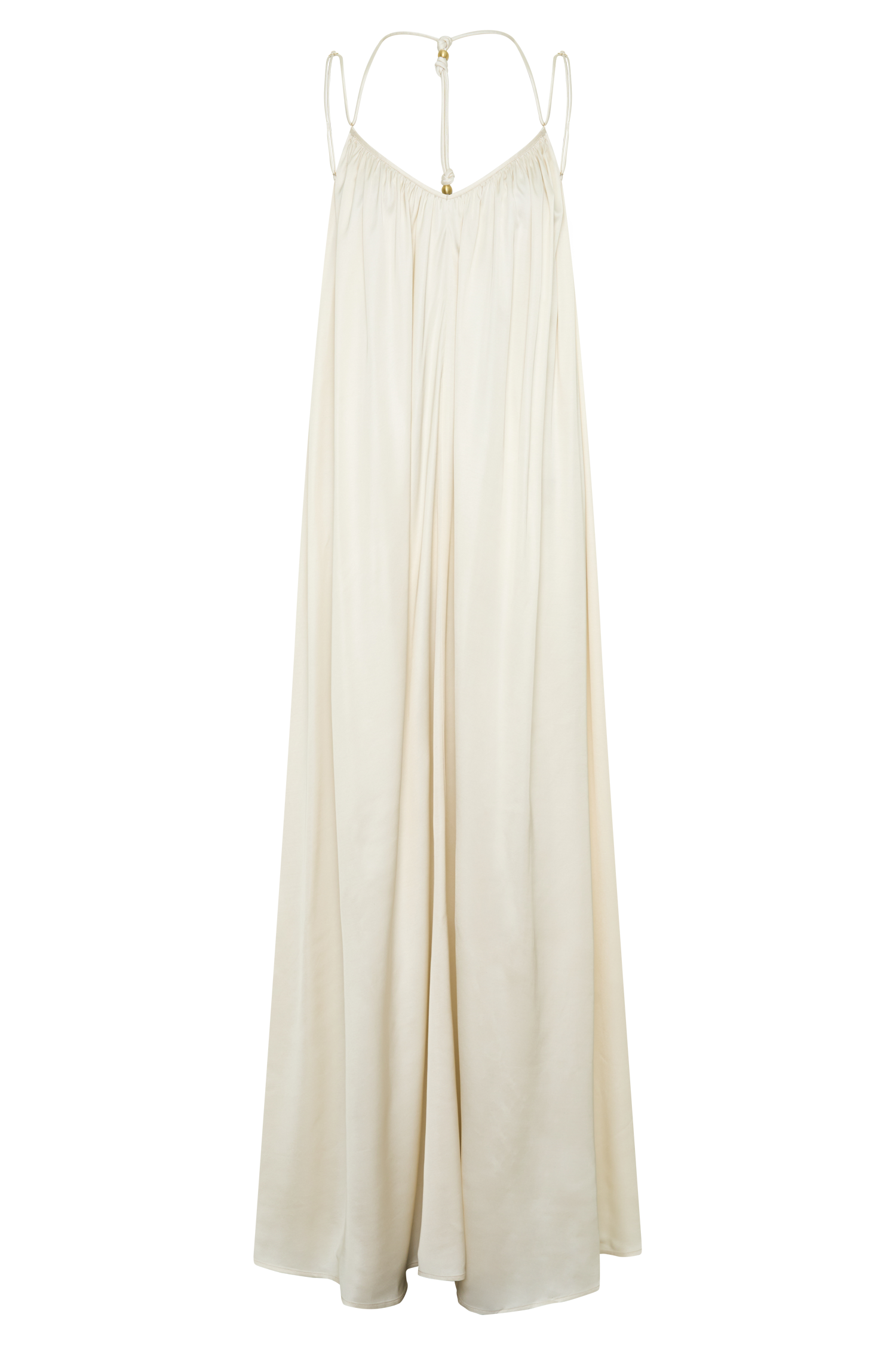 adriana maxi dress Adriana Satin Gathered Maxi Dress - Buttercream