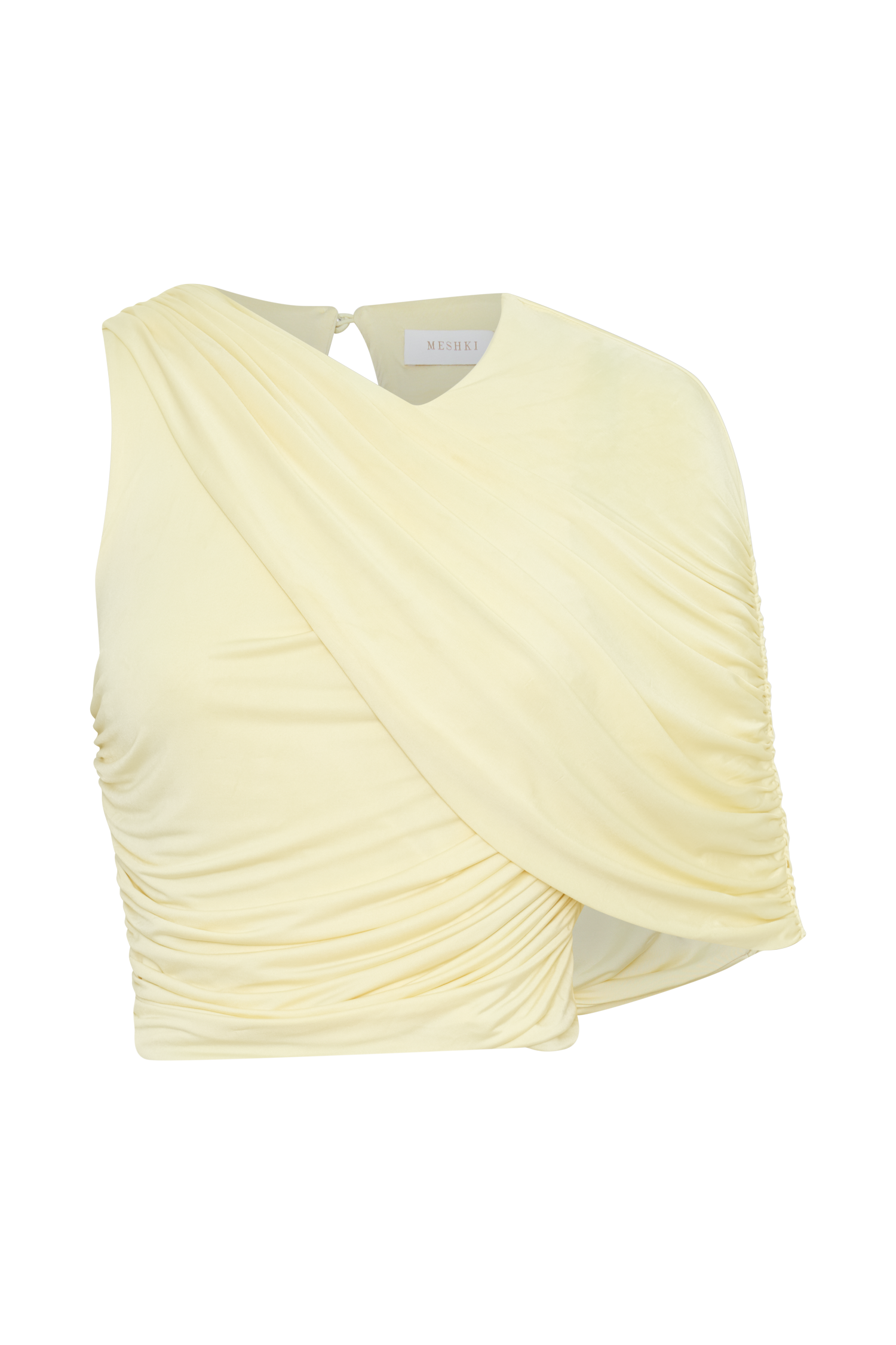 Adrienne One Shoulder Slinky Top - Lemon #9