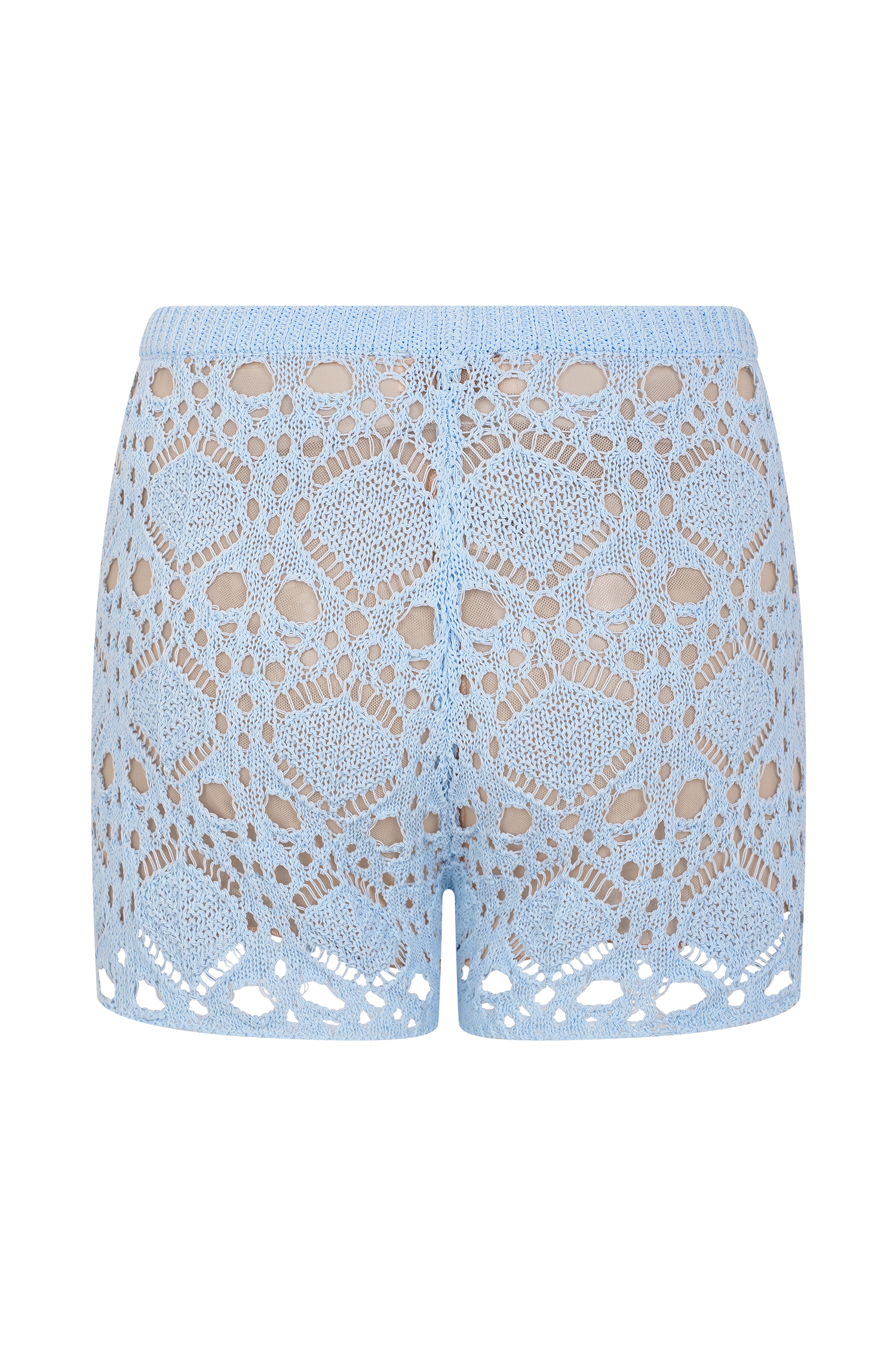 Aeline Crochet Knit Shorts - Sky Blue #6