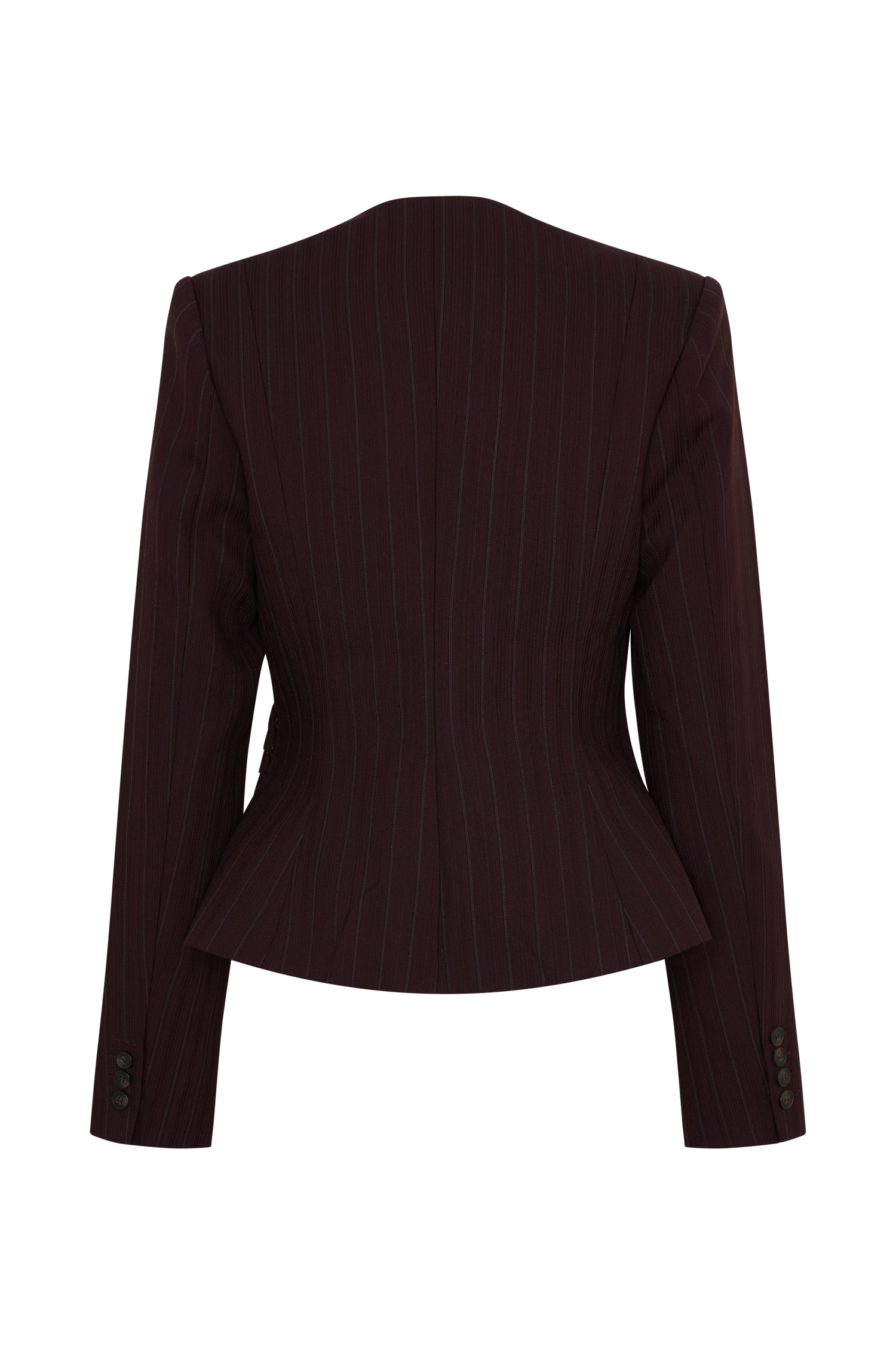 Agatha Square Neck Blazer - Plum Pinstripe #8