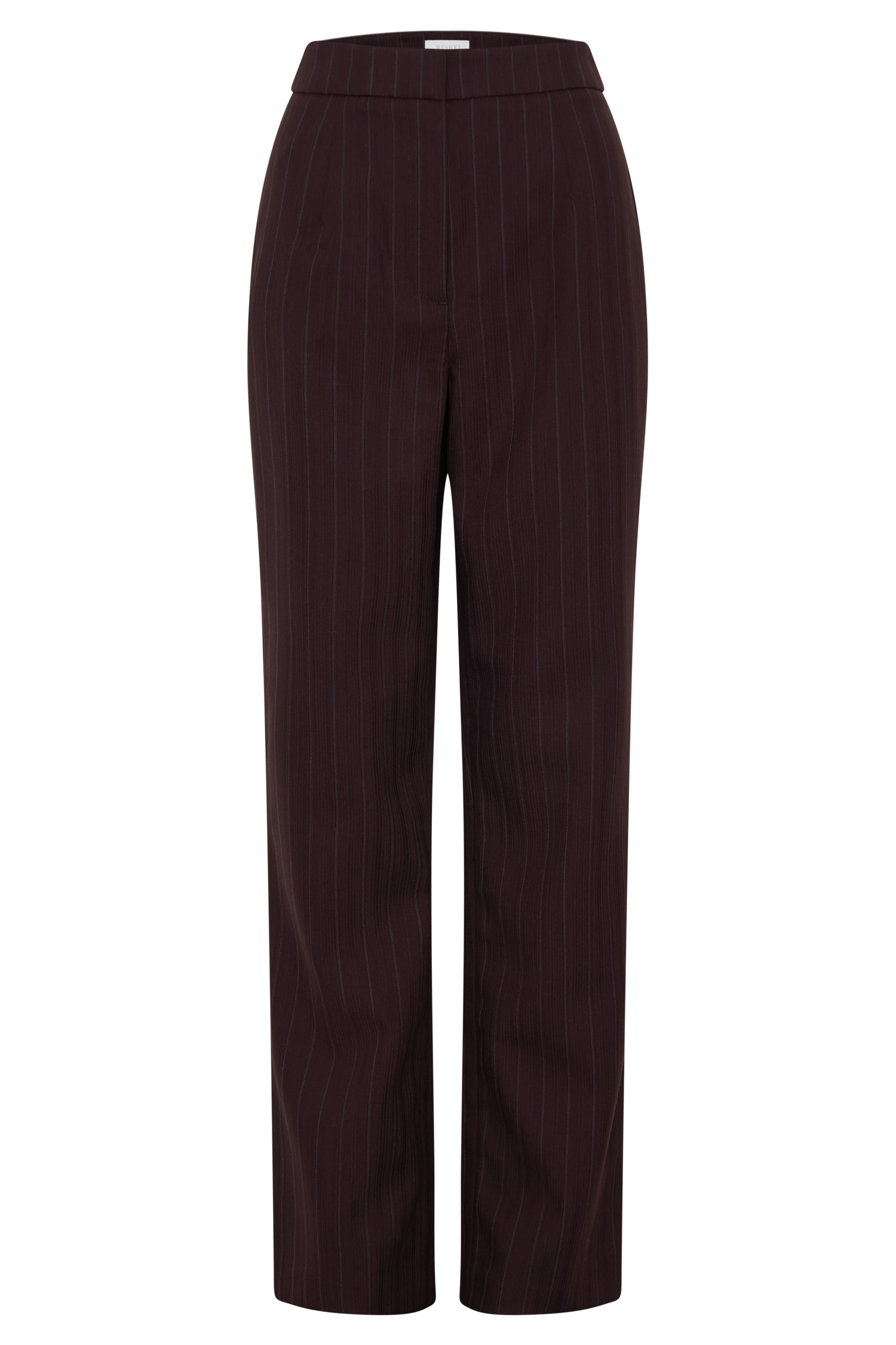Agatha Straight Leg Suiting Pants - Plum Pinstripe #9