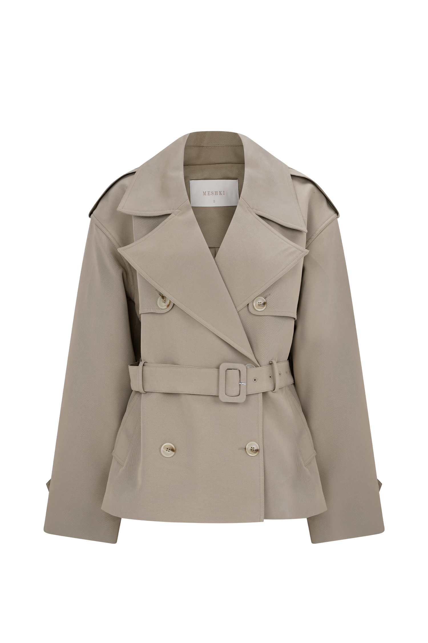 Alden Short Trench Jacket - Pebble | MESHKI US