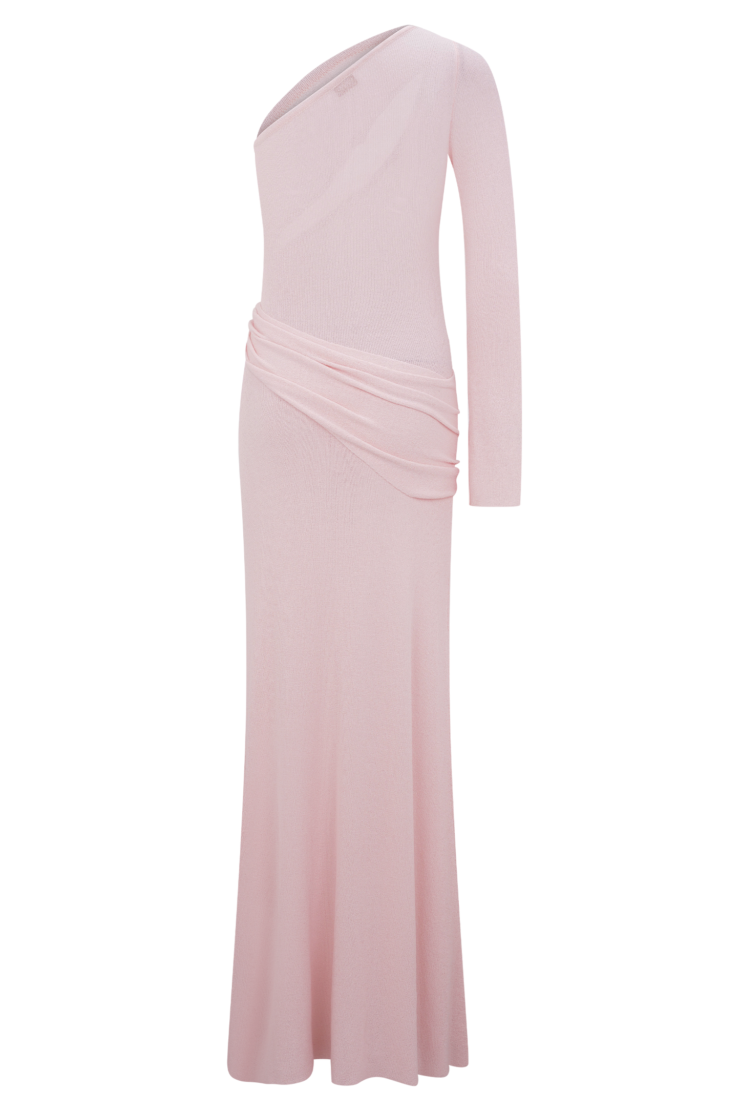 Alexius One Shoulder Knit Maxi Dress - Dusty Pink