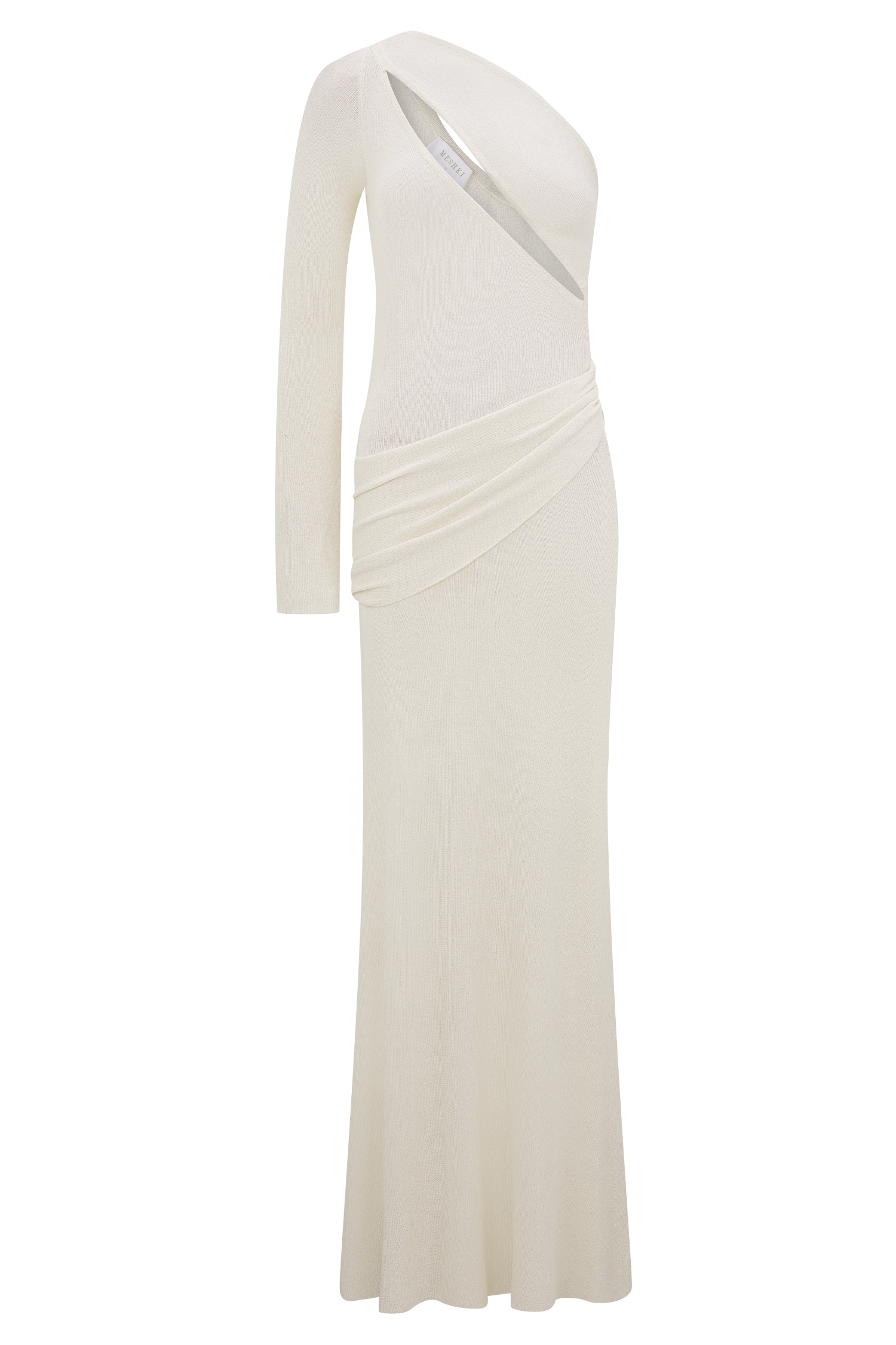 Alexius One Shoulder Knit Maxi Dress / Ivory | Meshki | XL Alexius One Shoulder Knit Maxi Dress / Ivory | Meshki | XL