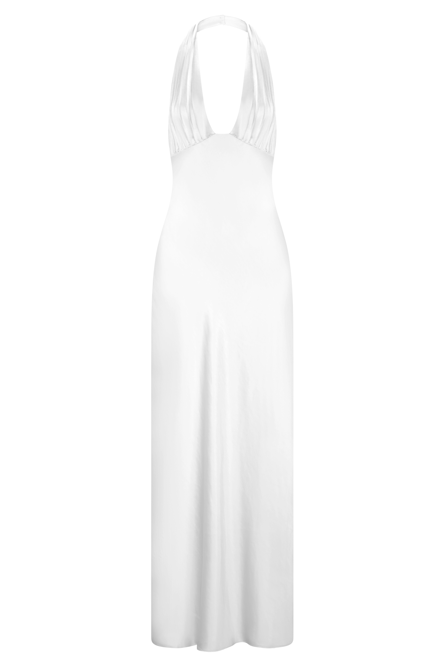 Alice Satin Halter Maxi Dress - White | MESHKI US Alice Satin Halter Maxi Dress - White | MESHKI US