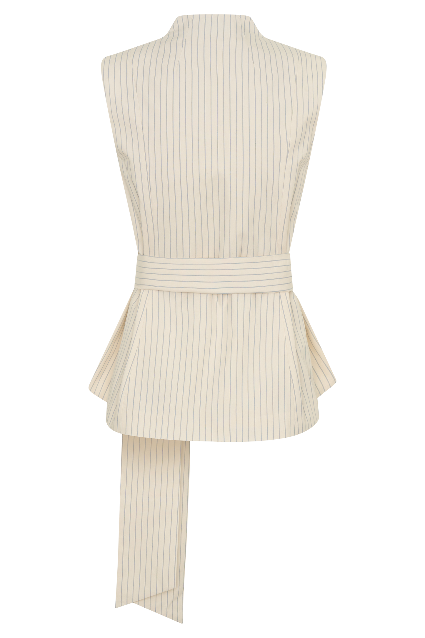 Alina Waist Tie Sleeveless Top - Stripe