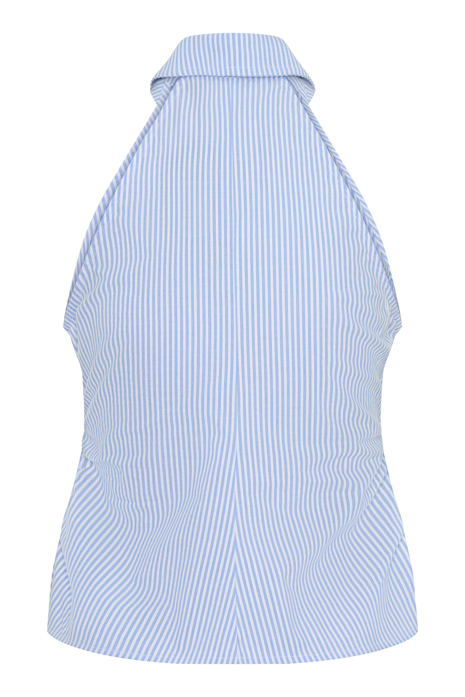 Allison Halter Sleeveless Shirt - Blue Pinstripe | MESHKI US