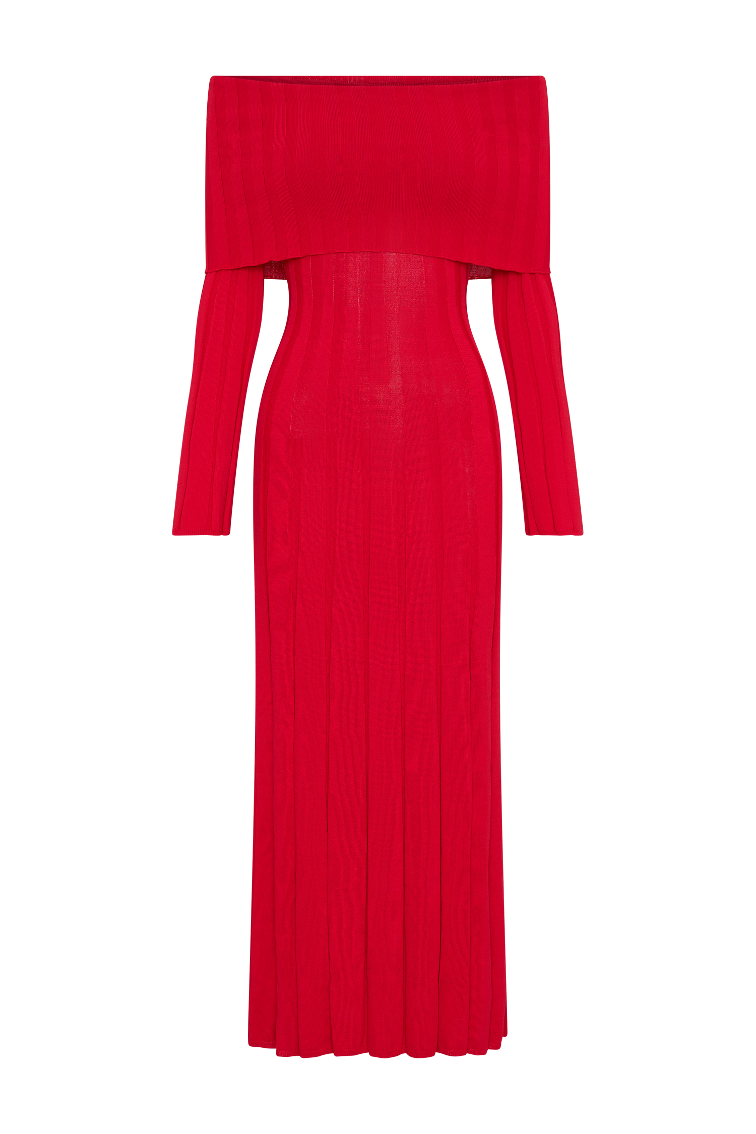 Flum Pebble Fully Charged Alonza Long Sleeve Knit Midi Dress - Red Flum Pebble Fully Charged Alonza Long Sleeve Knit Midi Dress - Red