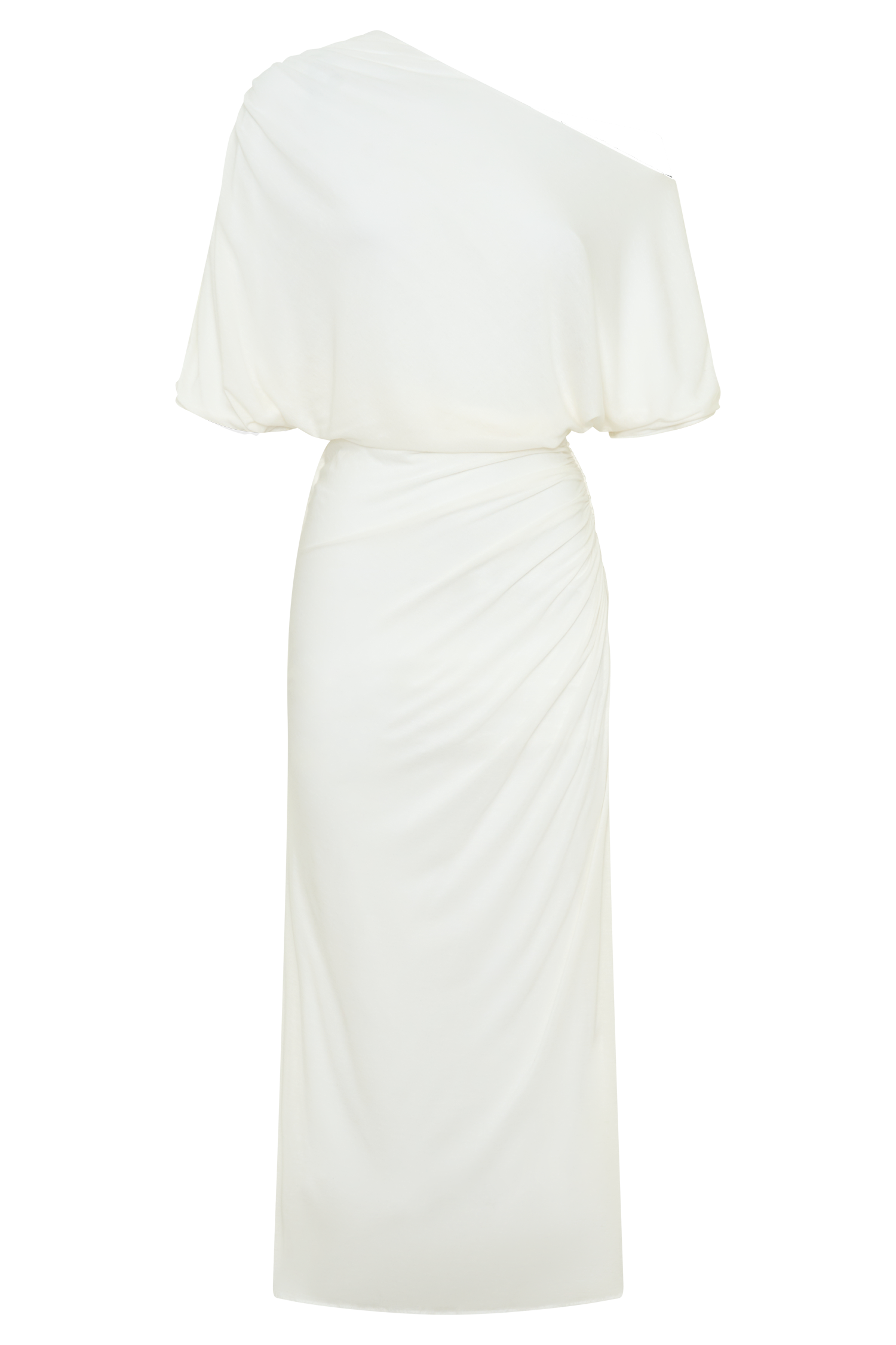 midi draped dresses Satin Cowl Neck Dress In Olive Cypress, Olive Cypress / Regular / 6 Made in China ERDEM | Long Sleeve Draped