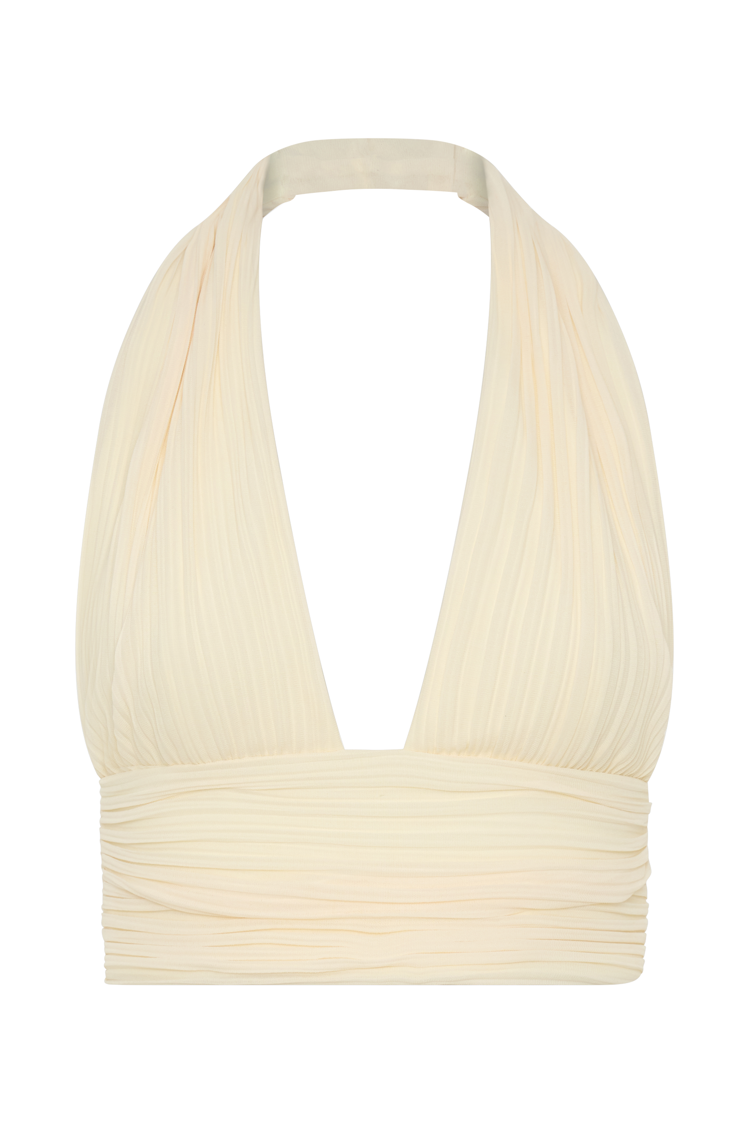 Amaris Sleeveless Plisse Halter Top - Lemon #9