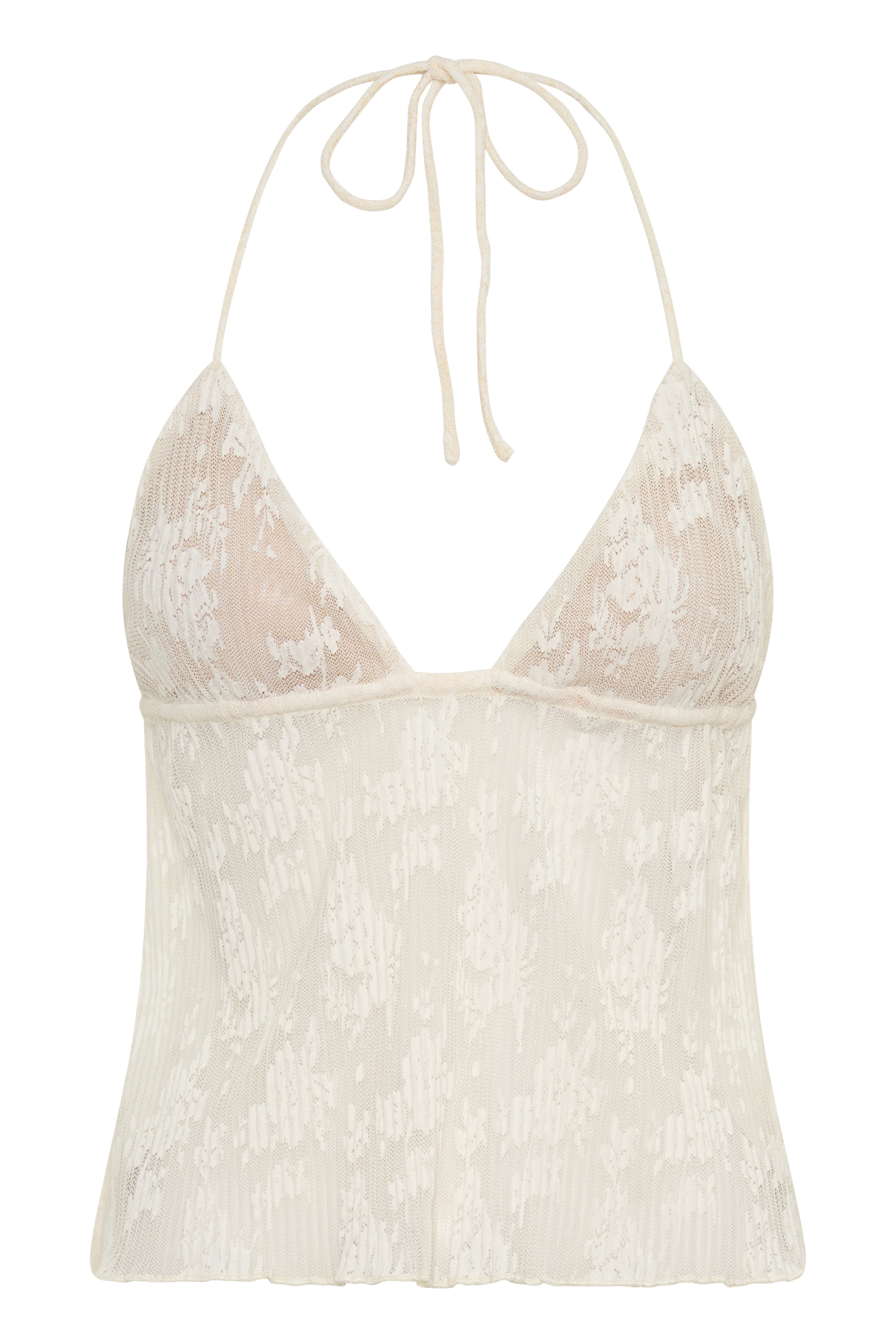 Ambrose Lace Cami Halter Top - Ivory | MESHKI US Ambrose Lace Cami Halter Top - Ivory | MESHKI US