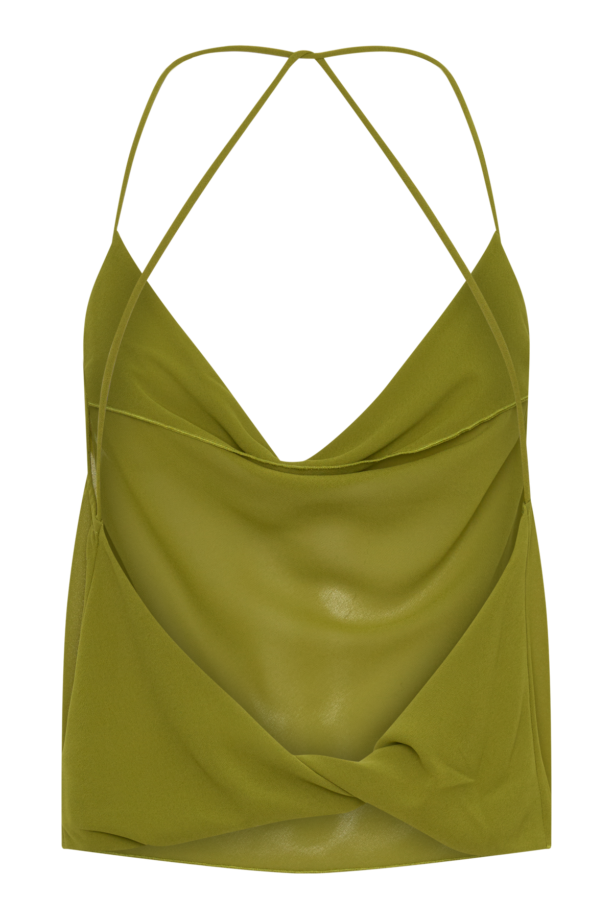 Amelia Low Back Chiffon Top - Green #8