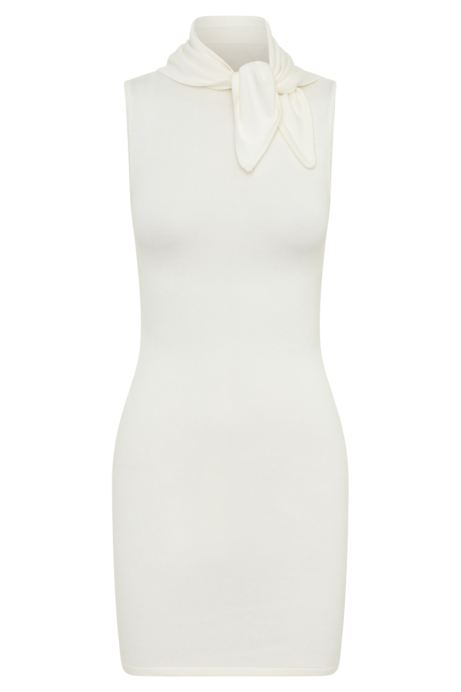 Amilee Scarf Knit Mini Dress - Ivory | MESHKI US Amilee Scarf Knit Mini Dress - Ivory | MESHKI US