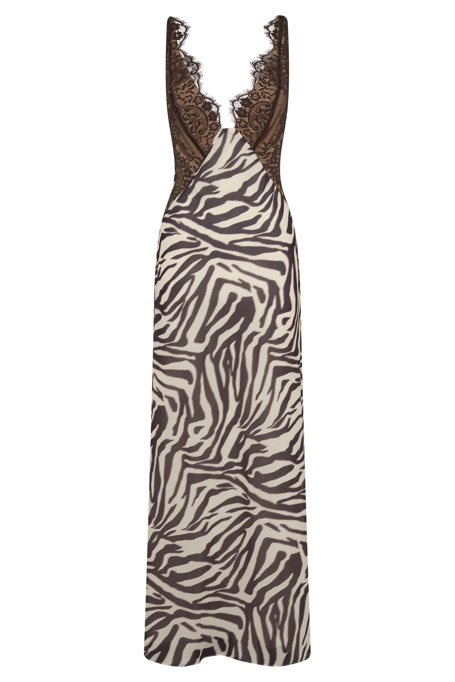 Angeline Lace And Chiffon Maxi Dress - Abstract Zebra Print #10