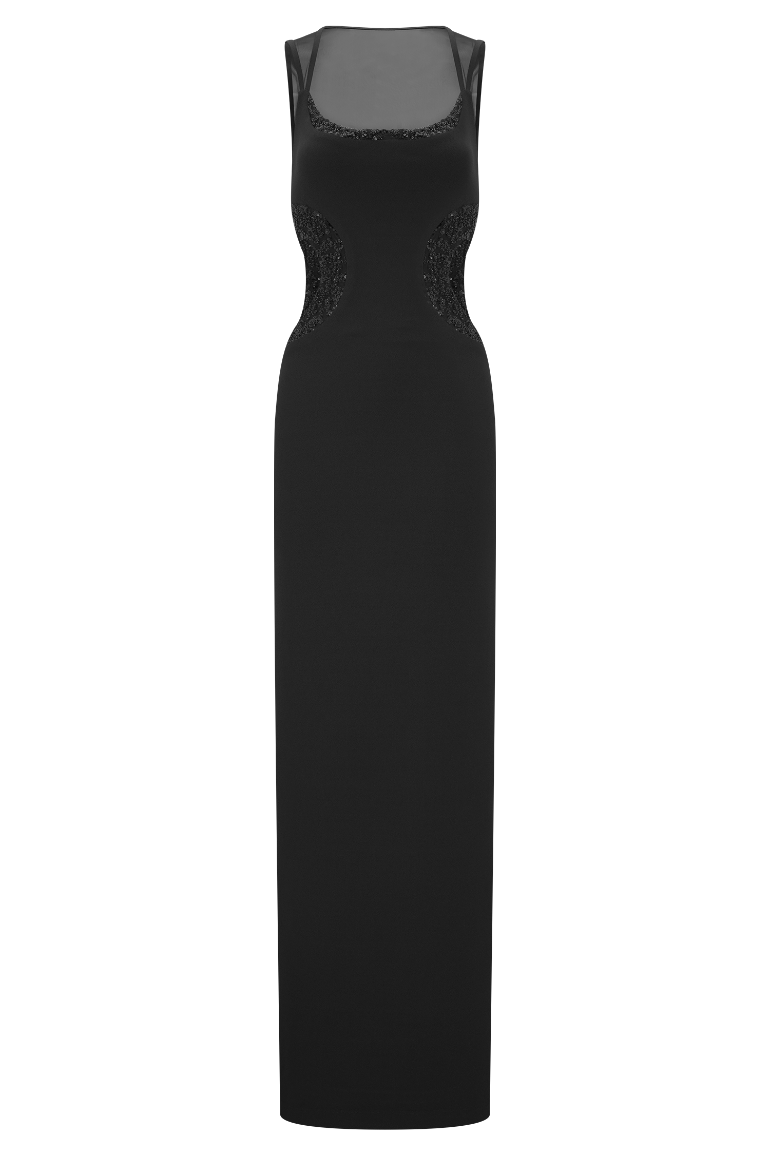 Angelique Beaded Crepe Maxi Dress - Black #7