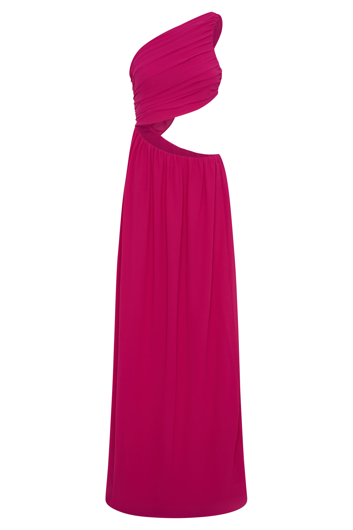 Aria Chiffon Cut Out Maxi Dress - Fuchsia | MESHKI US Aria Chiffon Cut Out Maxi Dress - Fuchsia | MESHKI US