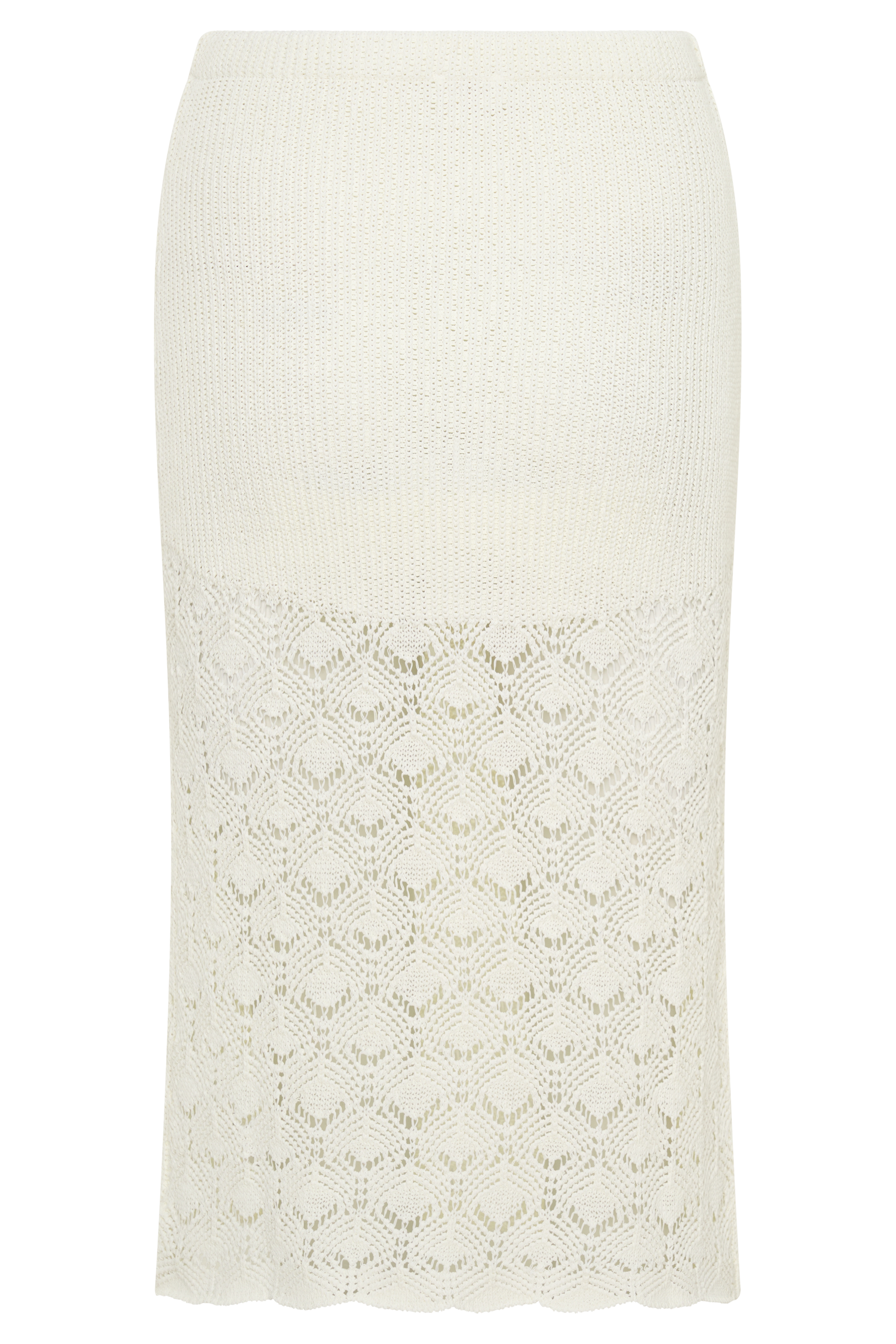 Atlantis Crochet Knit Midi Skirt - White #8