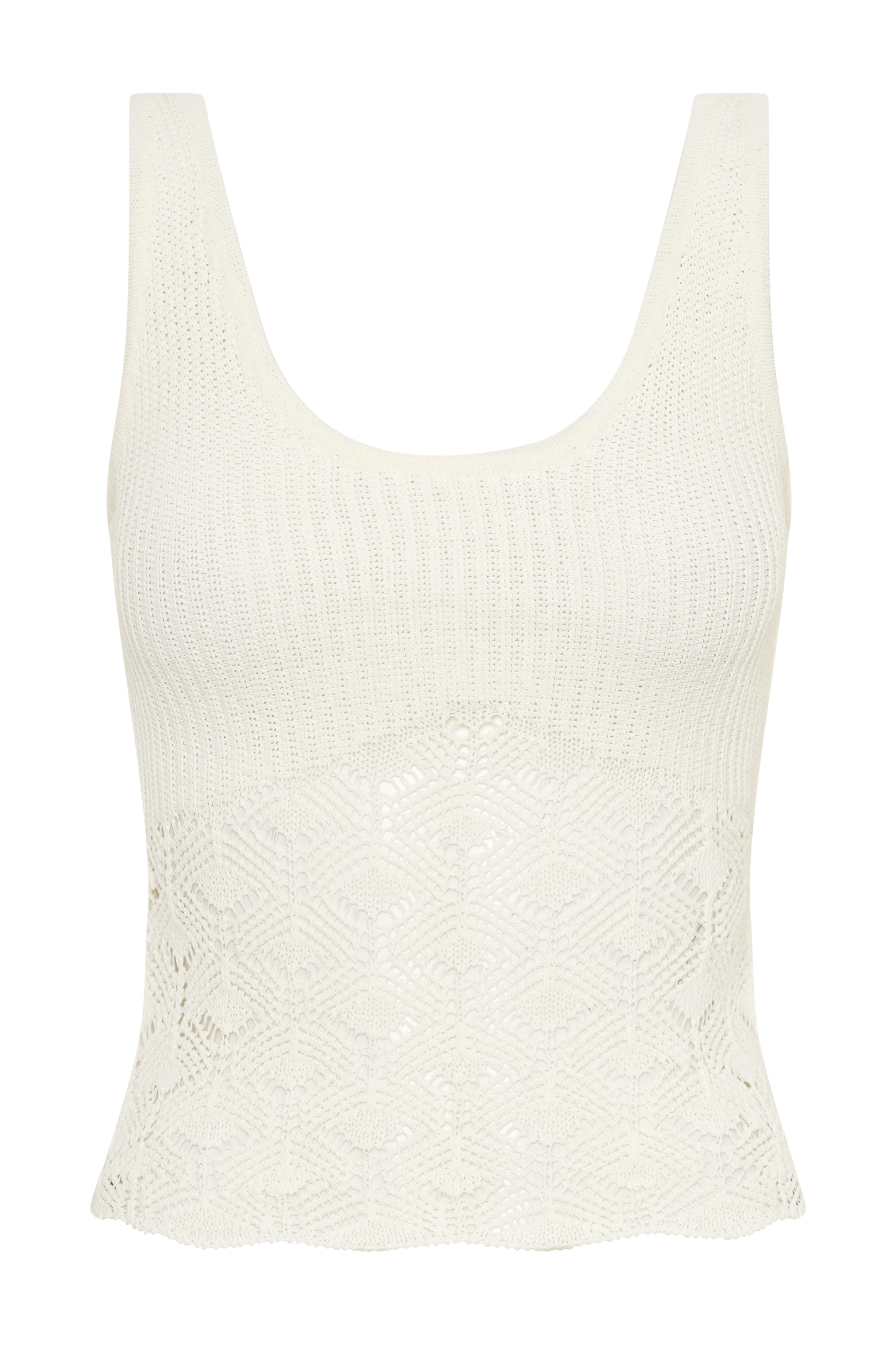 Atlantis Crochet Knit Top - White