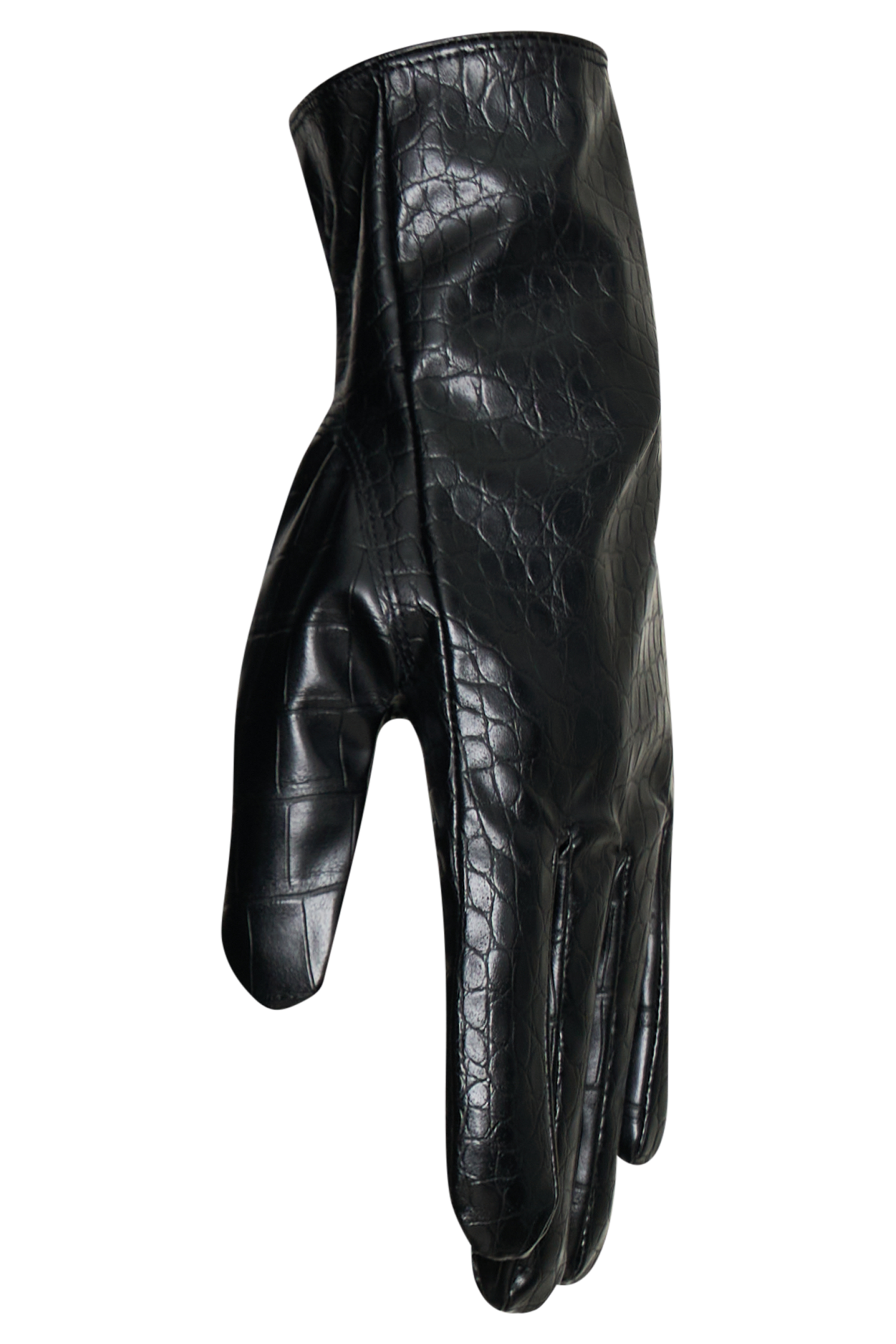 handschuhe krokodil Atlas Faux Leather Crocodile Gloves - Black