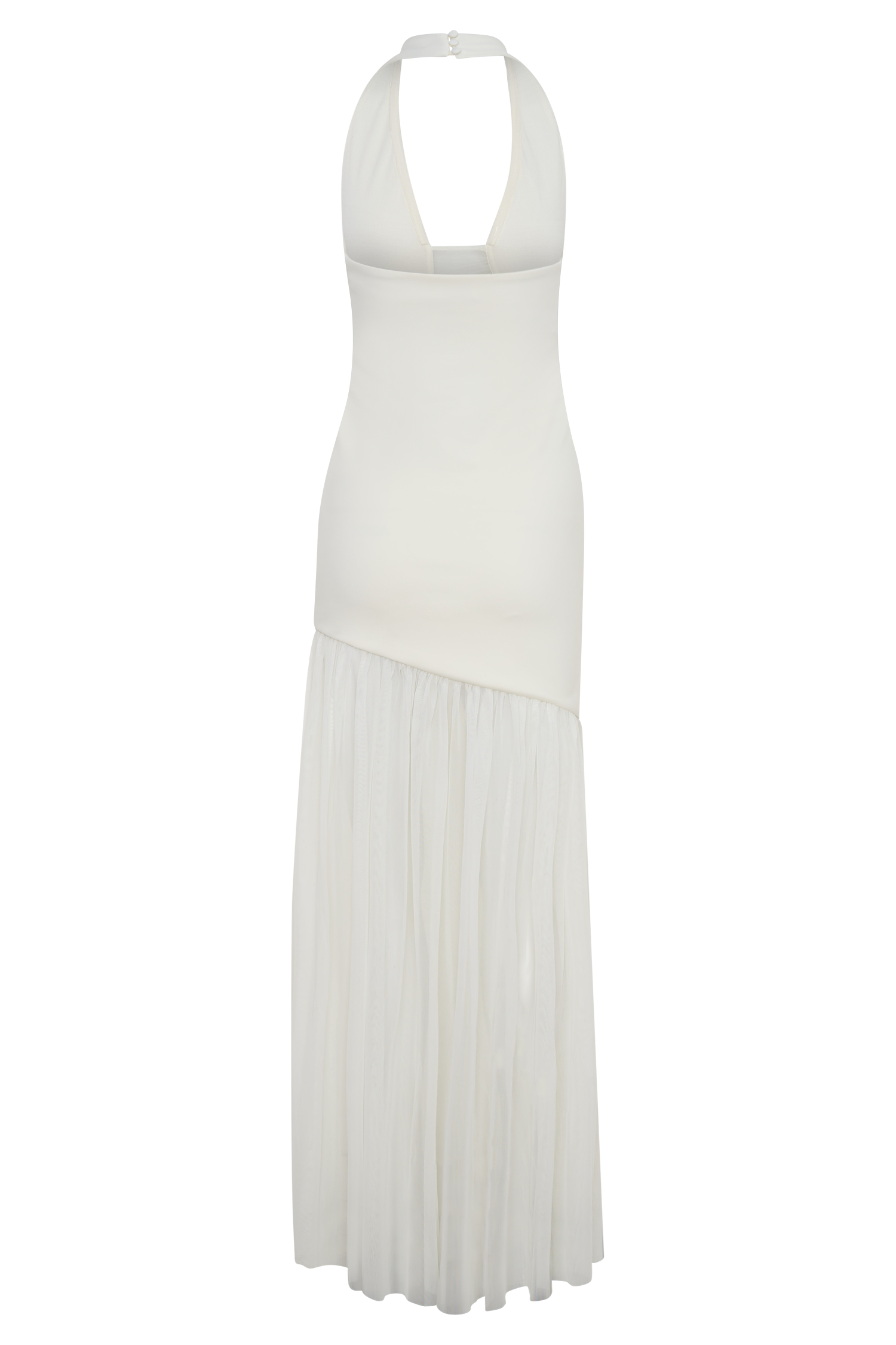 Aubree Crepe And Mesh Maxi Dress - Ivory #6