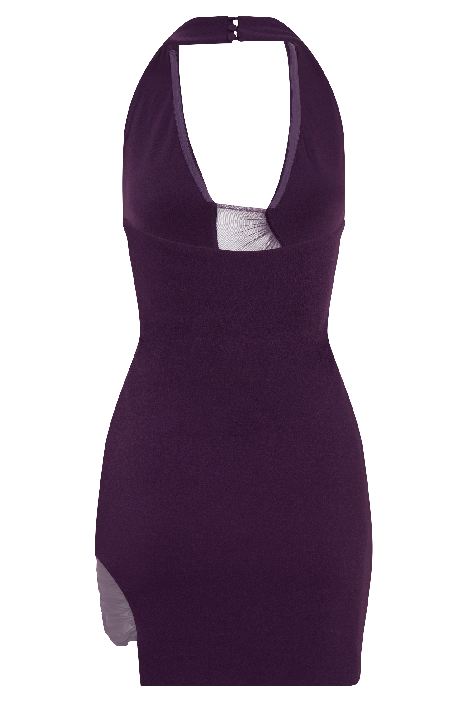 Aubree Crepe And Mesh Mini Dress - Purple | MESHKI US Aubree Crepe And Mesh Mini Dress - Purple | MESHKI US