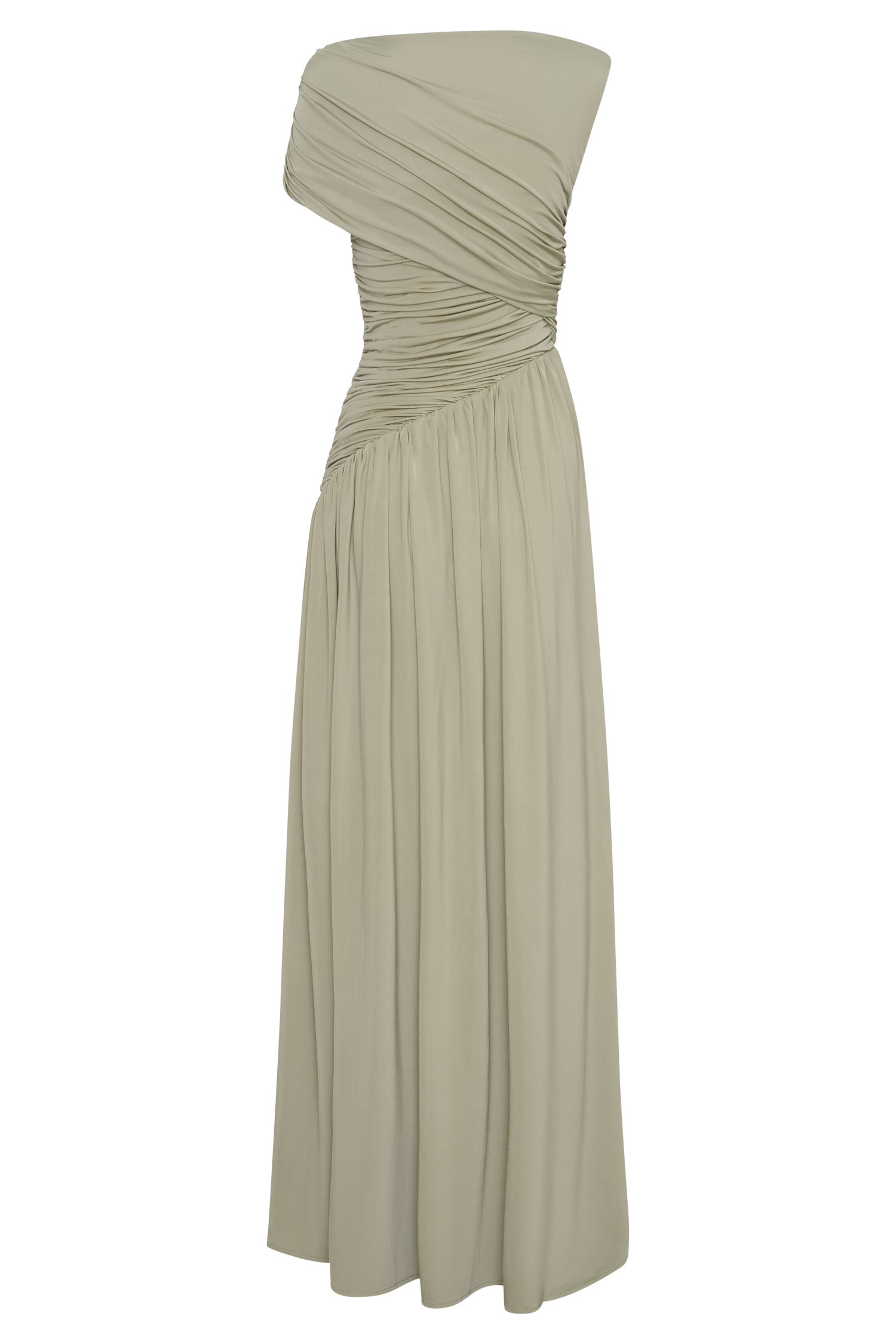 Ayeshya Slinky Asymmetric Maxi Dress - Sage | MESHKI US Ayeshya Slinky Asymmetric Maxi Dress - Sage | MESHKI US