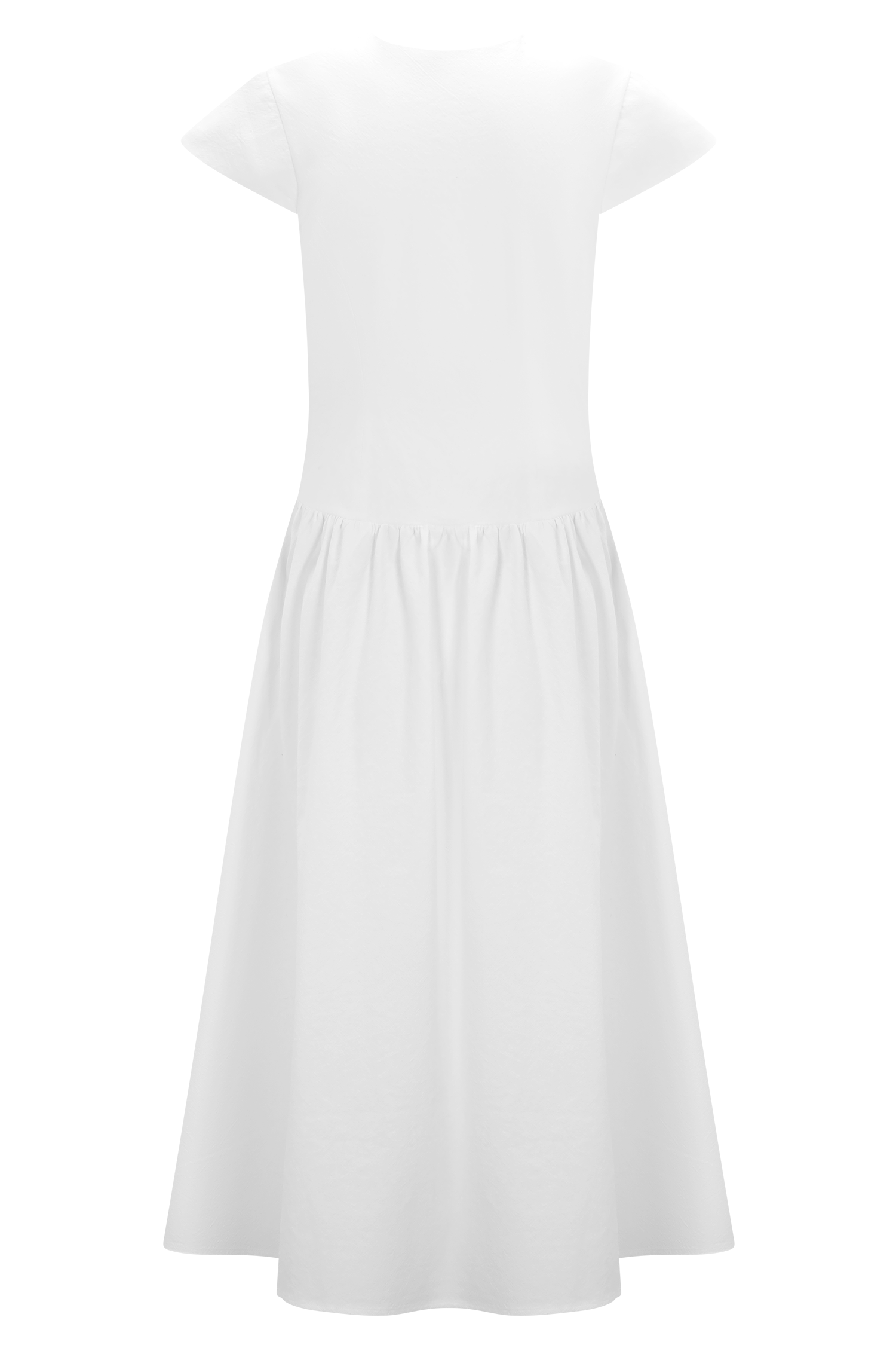 Ayla Cotton Fit And Flare Midi Dress - White #6