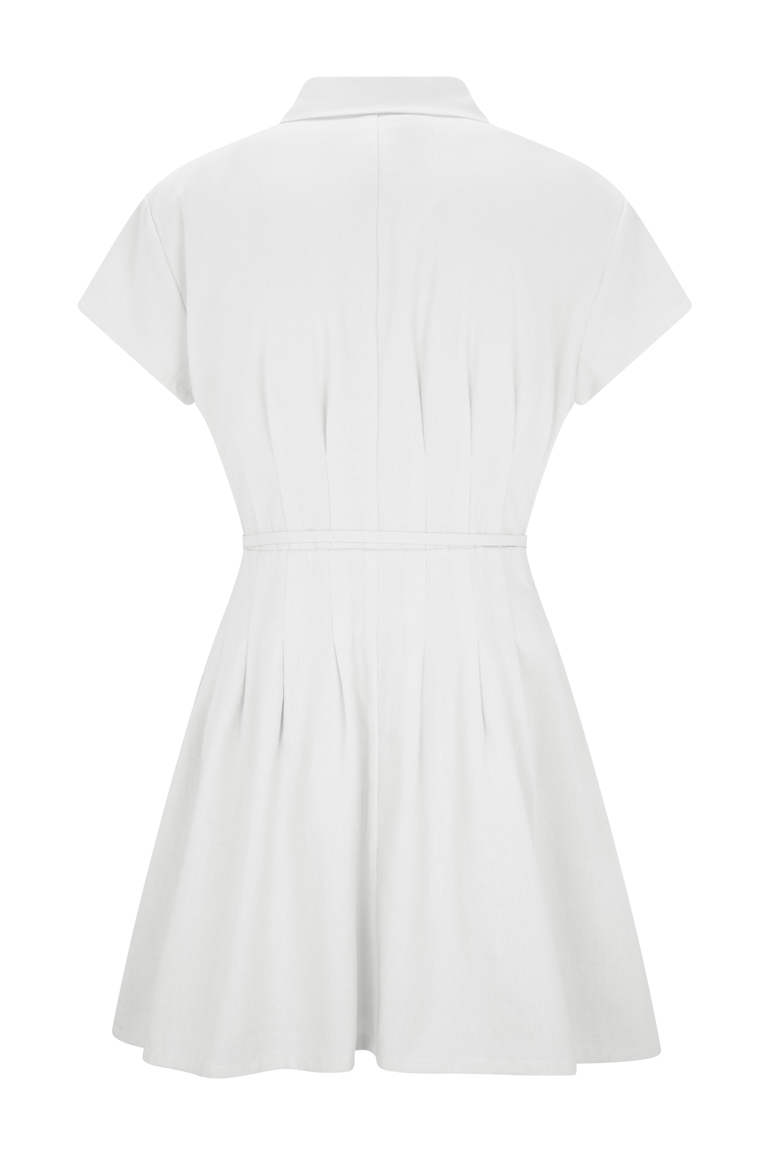 Aysha Buttoned Linen Mini Dress / White | Meshki | M Aysha Buttoned Linen Mini Dress / White | Meshki | M