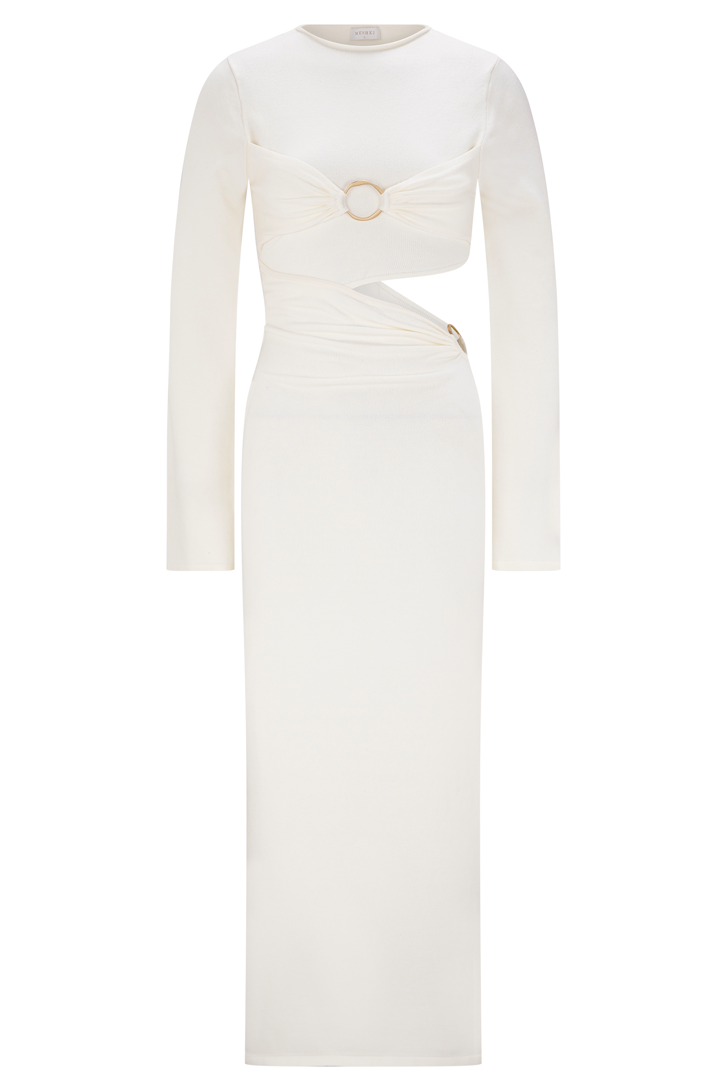 Azariah Long Sleeve Knit Midi Dress / Ivory | MESHKI | XL Azariah Long Sleeve Knit Midi Dress / Ivory | MESHKI | XL
