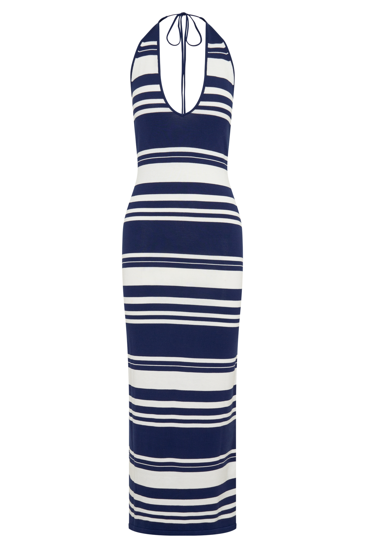 Brienne Stripe Midi Dress - Navy/Ivory