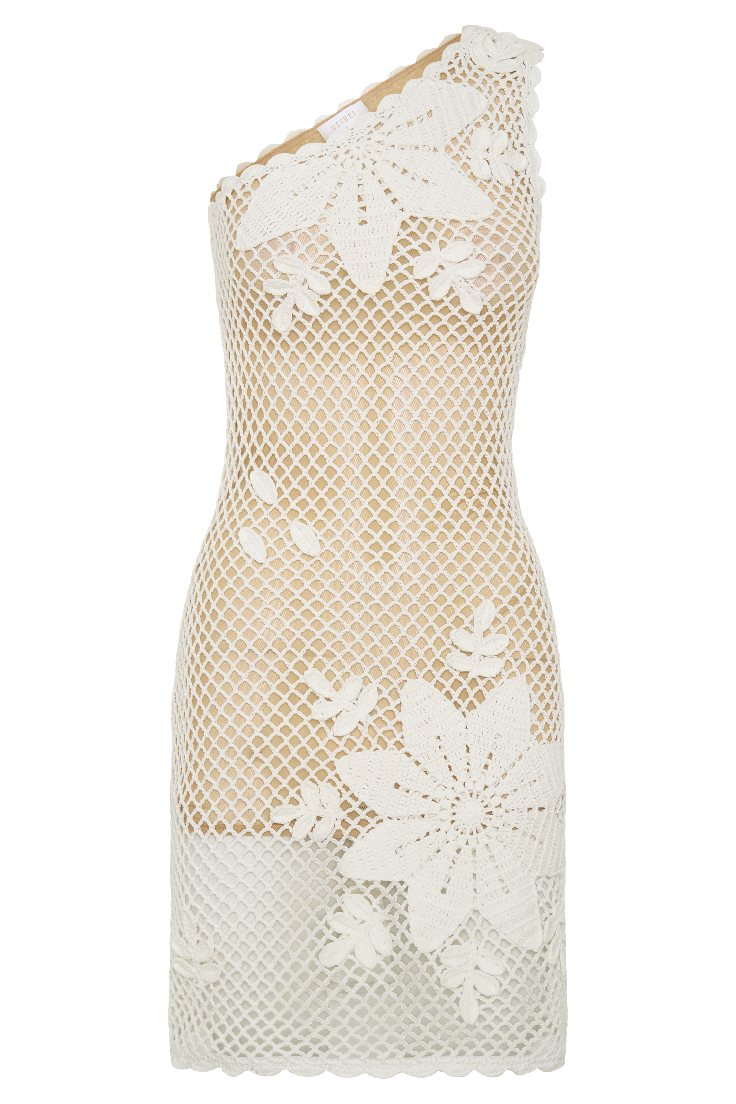 Barker Hand Crochet Knit Mini Dress - White #9