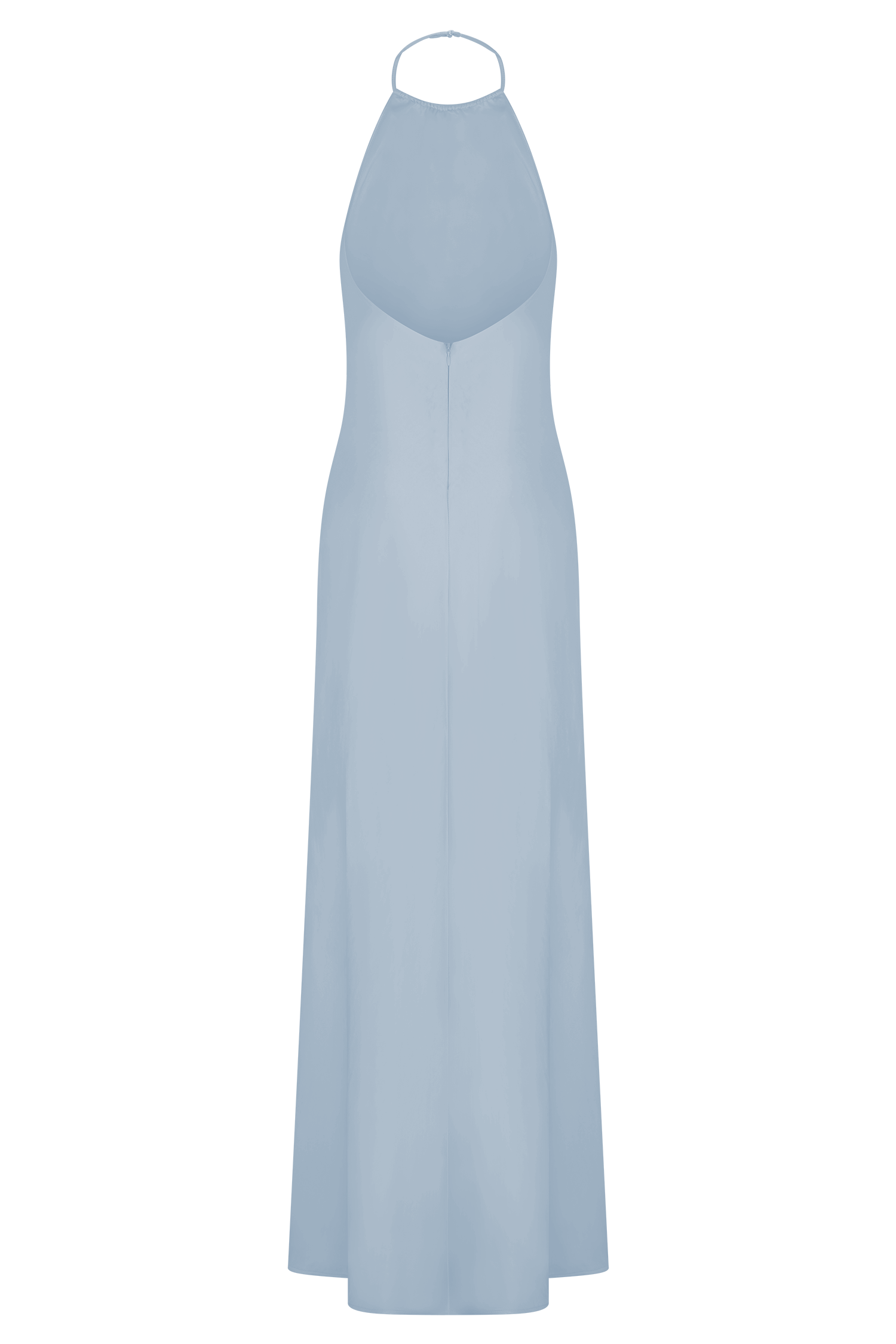 Bella Satin Halter Maxi Dress / Frosted Blue | MESHKI