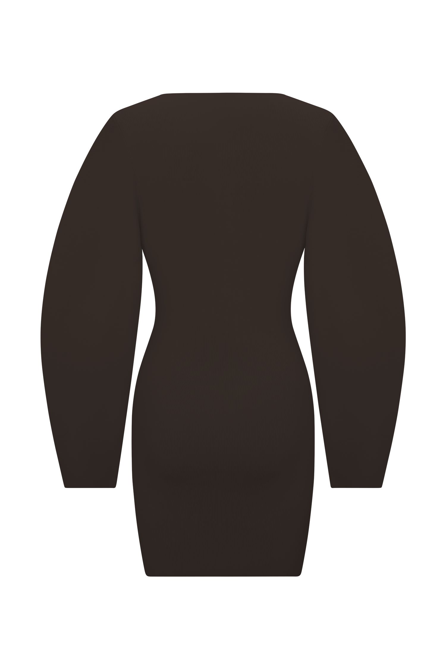 Billy Balloon Sleeve Knit Mini Dress - Dark Chocolate #8