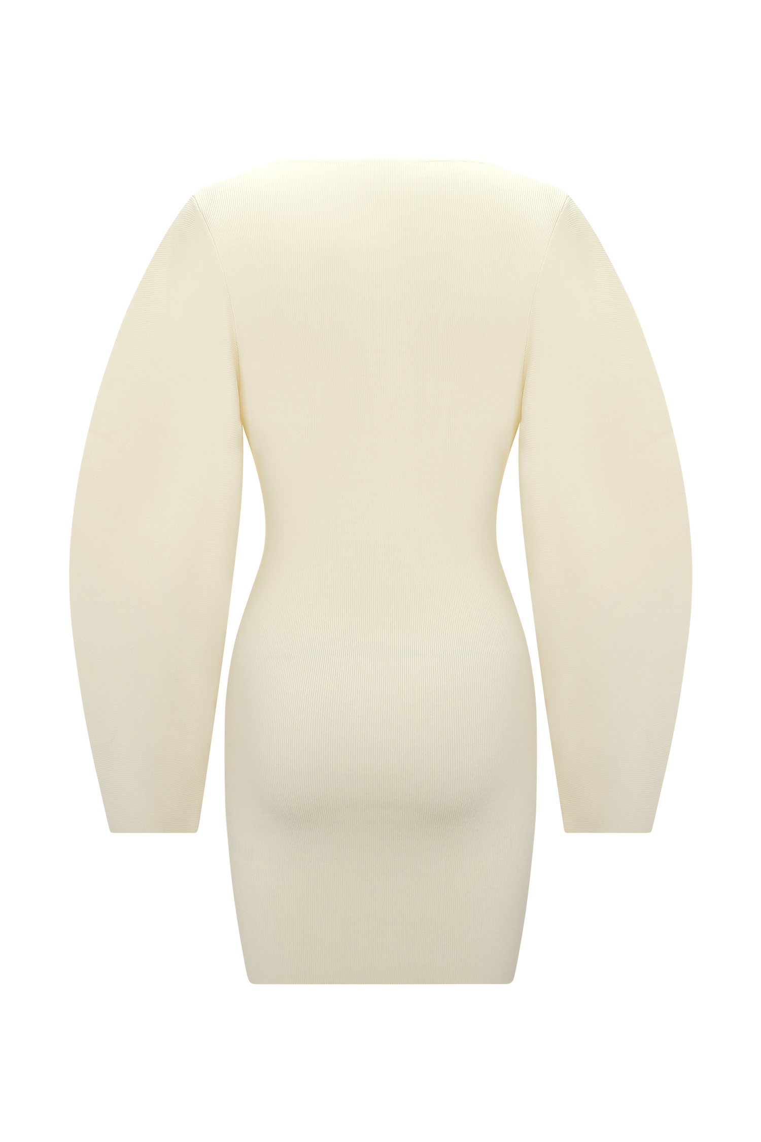 Billy Balloon Sleeve Knit Mini Dress - Ivory | MESHKI US Billy Balloon Sleeve Knit Mini Dress - Ivory | MESHKI US