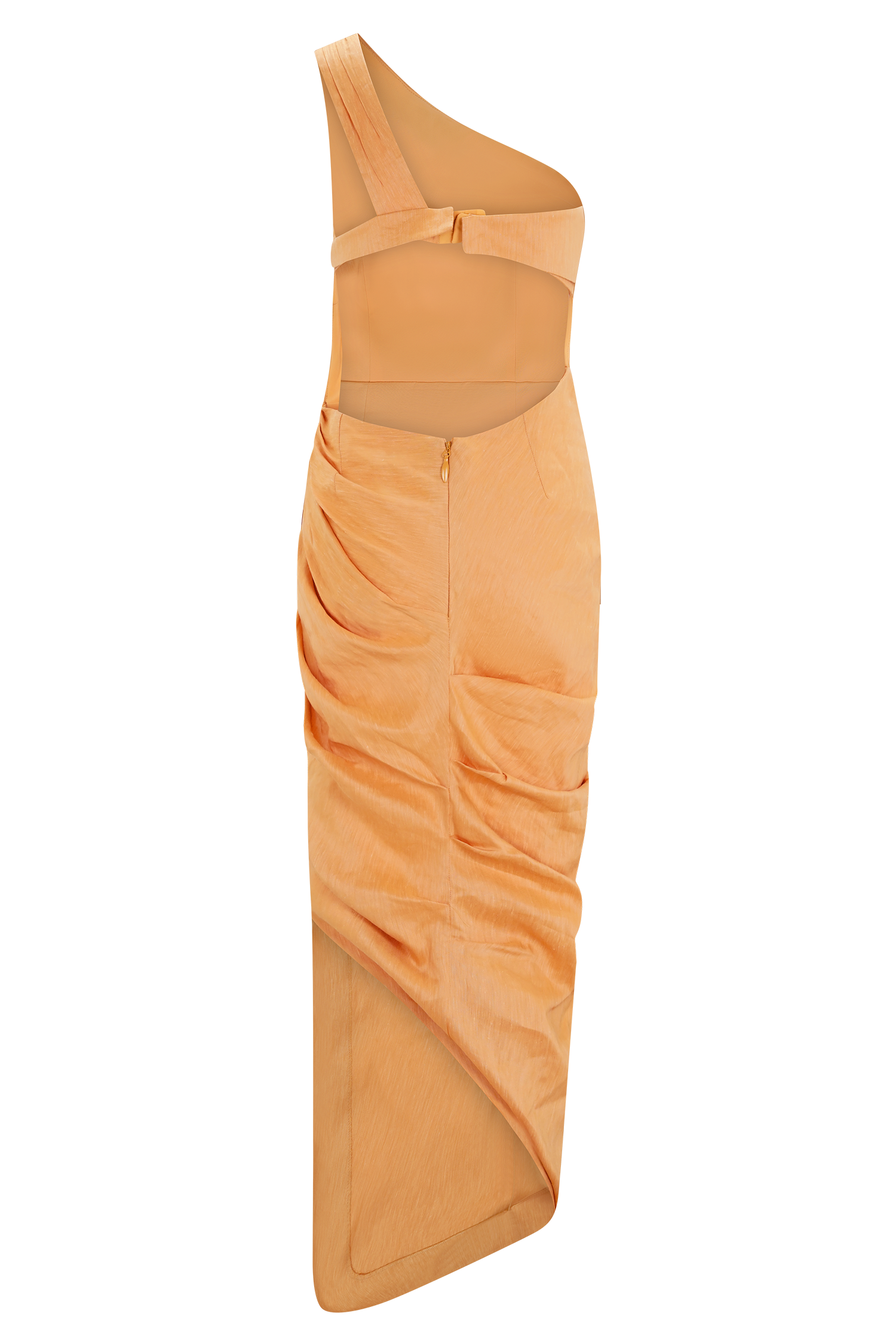 Birgit Linen Midi Dress With Hardware - Deep Peach #8
