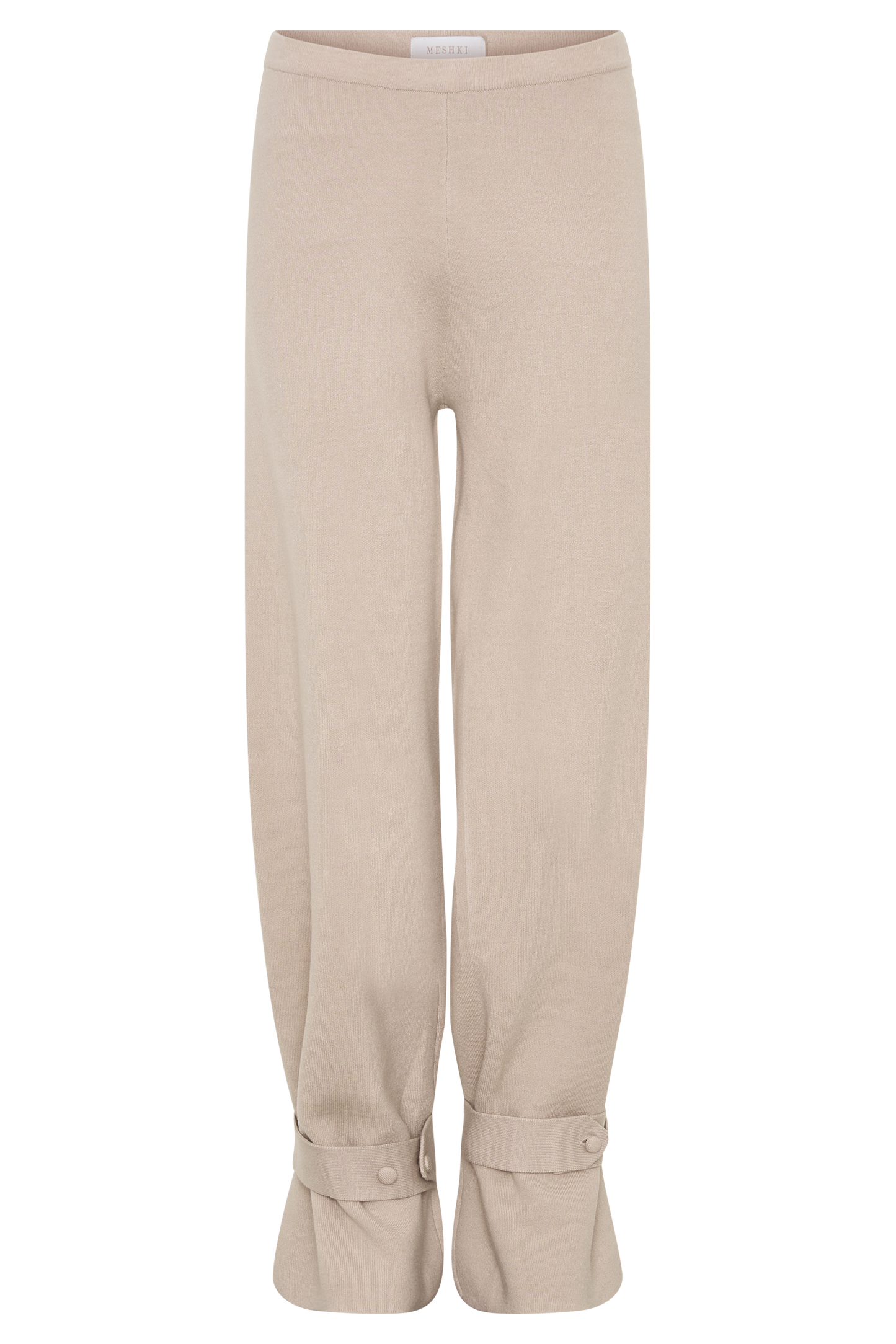 Blaine Knit Cuffed Wide Leg Pants - Oat Marle