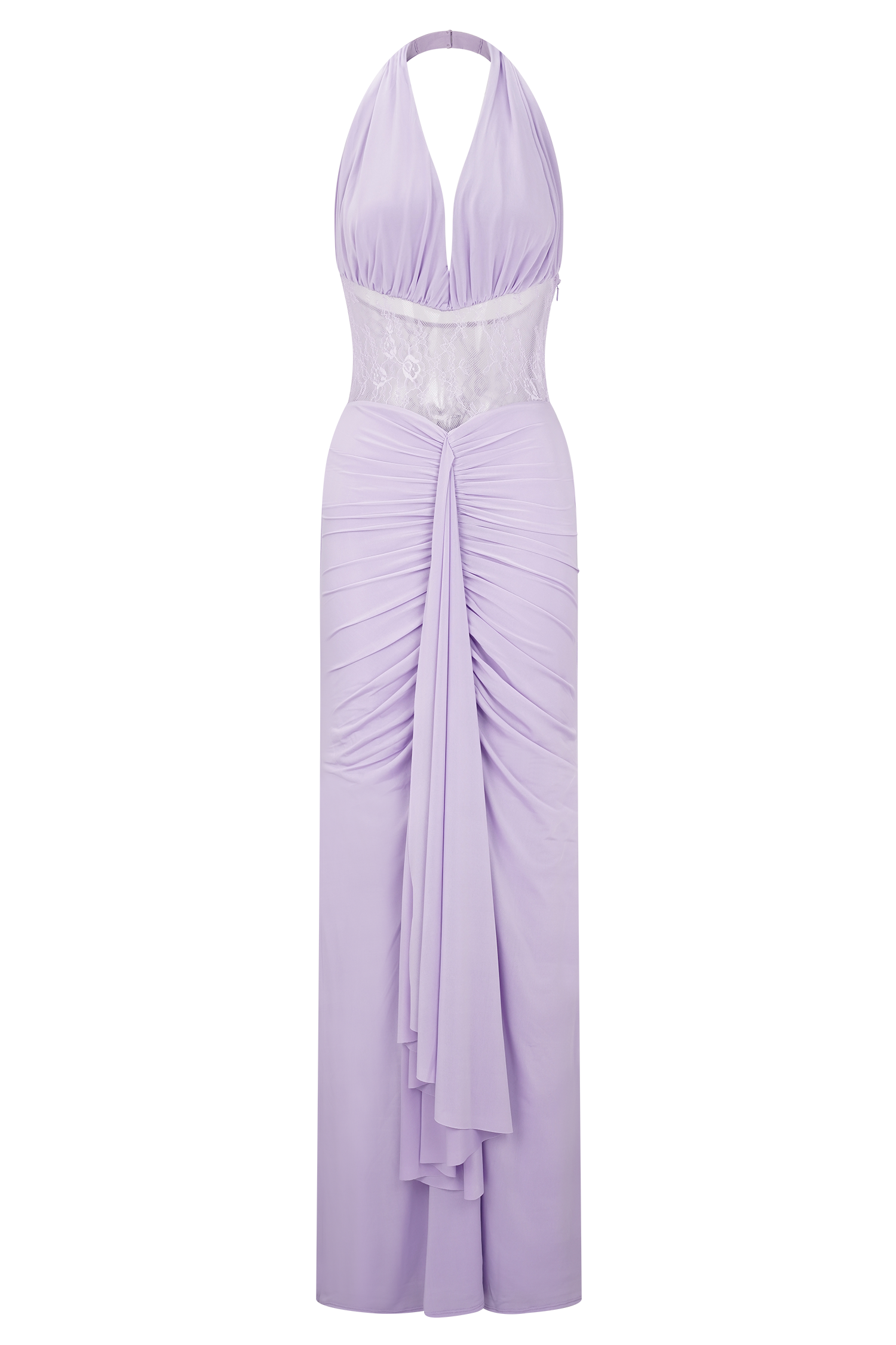 Bonnie Slinky And Lace Maxi Dress - Lilac | MESHKI US Bonnie Slinky And Lace Maxi Dress - Lilac | MESHKI US