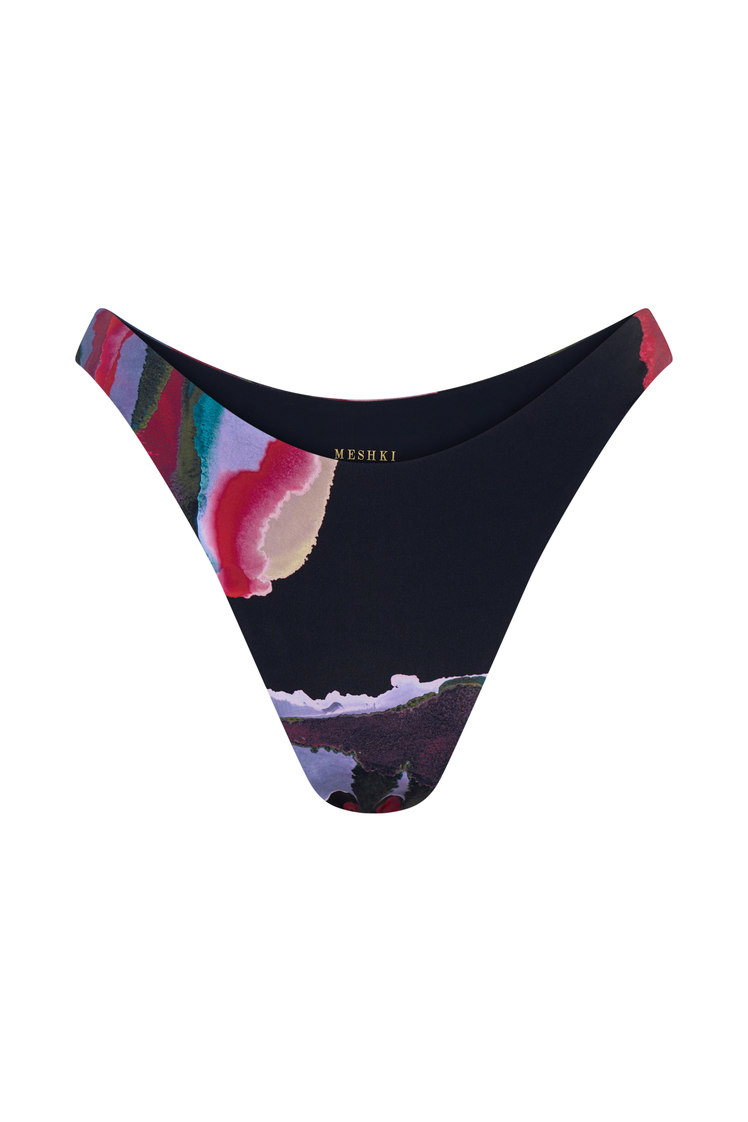 Brianna Cheeky Cut Bikini Bottom - Multi Fluid Reverie Print #9