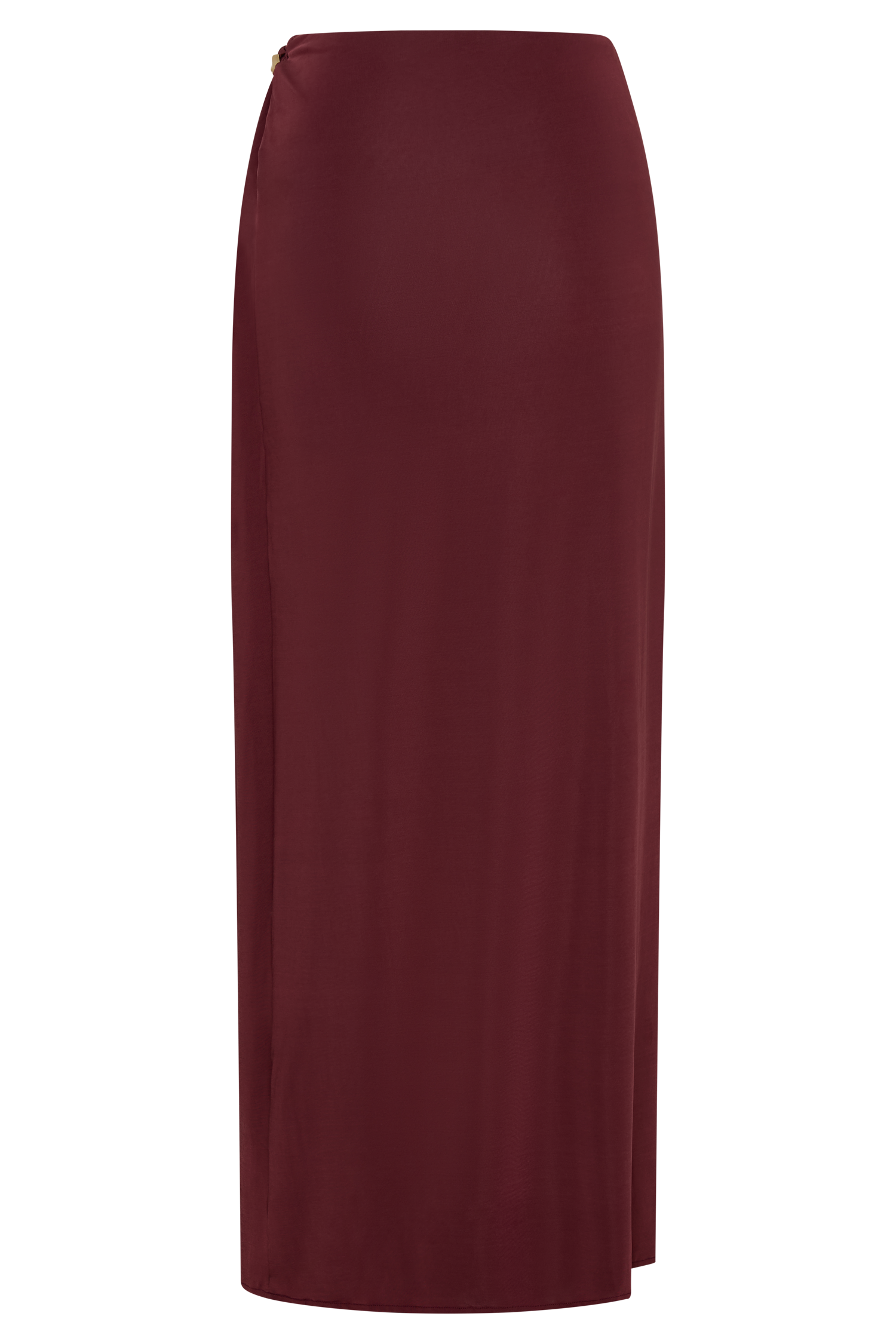 Bridget Slinky Maxi Skirt With Hardware - Burgundy #9