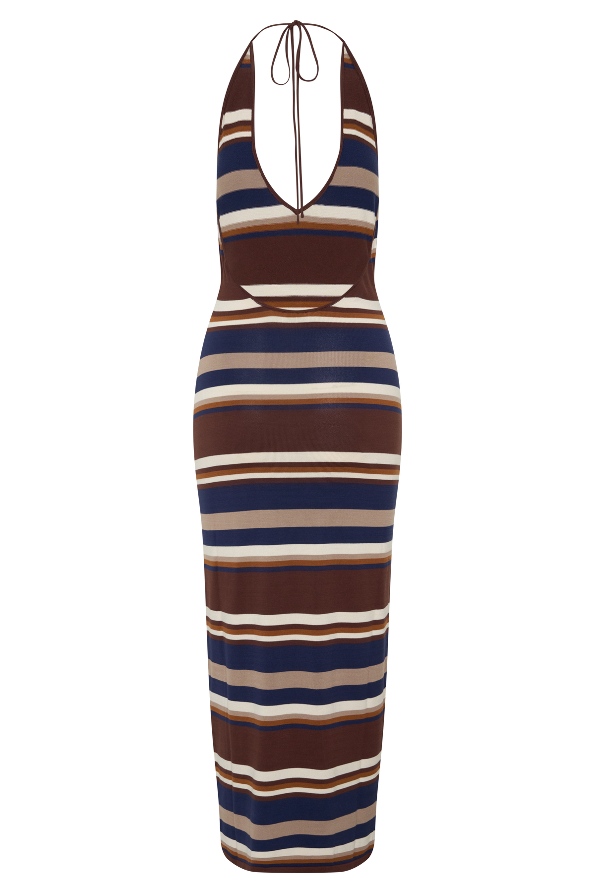 Brienne Stripe Midi Dress - Navy/Neutral